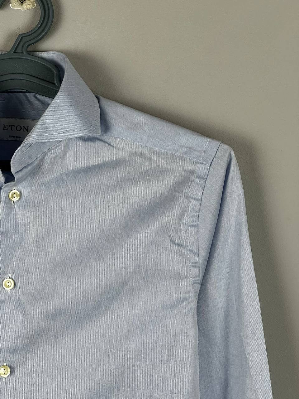 Eton Eton Luxury Blue Cotton Shirt Slim Fit Size US S / EU 44-46 / 1 - 5 Thumbnail