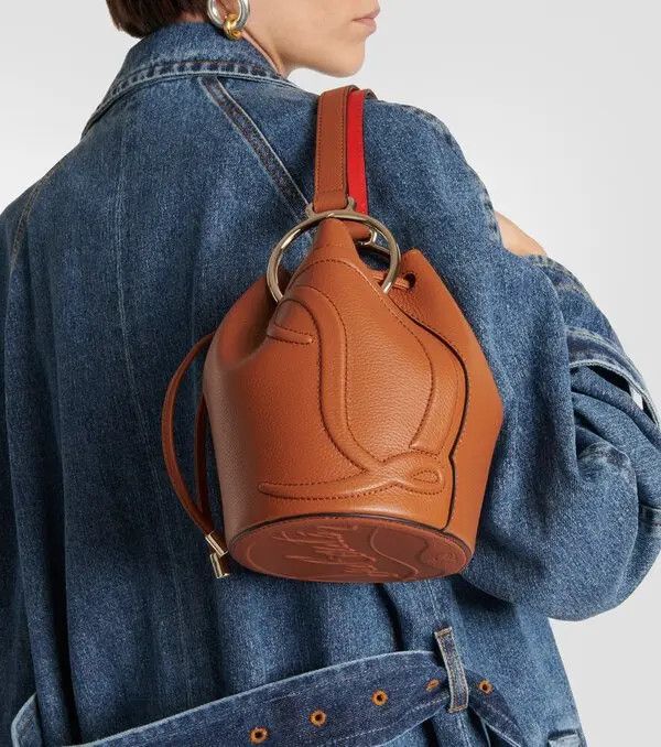 Christian Louboutin o1s1wg110125 Size:OS/Side Leather Bucket Bag in Brown Size ONE SIZE - 5 Thumbnail