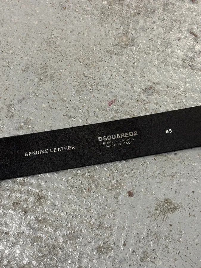 Dsquared2 2010s Dsquared2 Black Leather Western Silver Ornamental Belt Size ONE SIZE - 9 Thumbnail