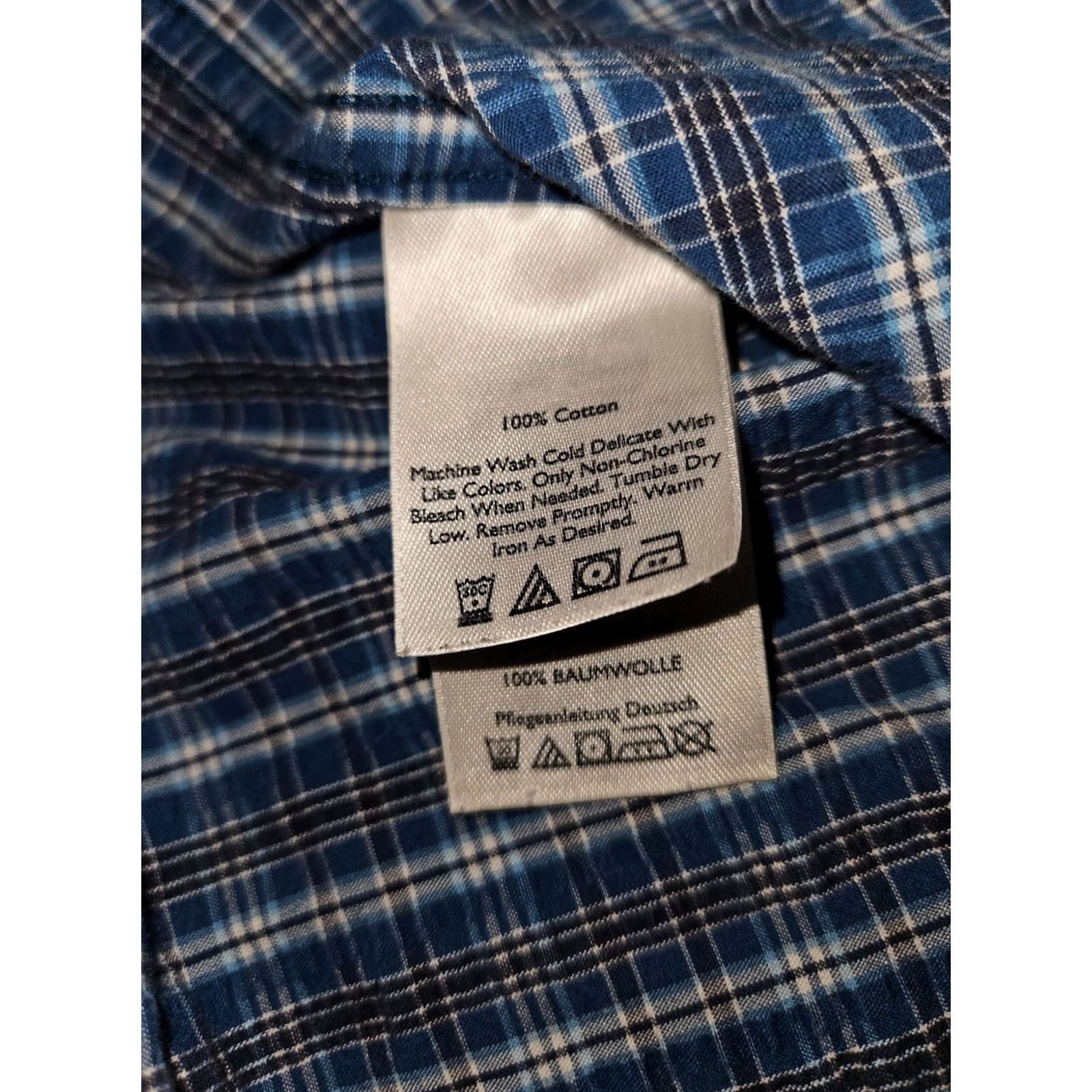 Eddie Bauer Eddie Bauer Button Down Short Sleeve Mens XL Blue Plaid Classic Fit Outdoors Size US 36 / EU 52 - 7 Thumbnail