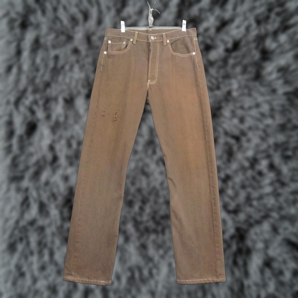 Levi's VINTAGE Levis 501 Jeans Mens 34x32 Brown Button Fly Straight Leg USA 90s Size US 34 / EU 50 - 1 Thumbnail