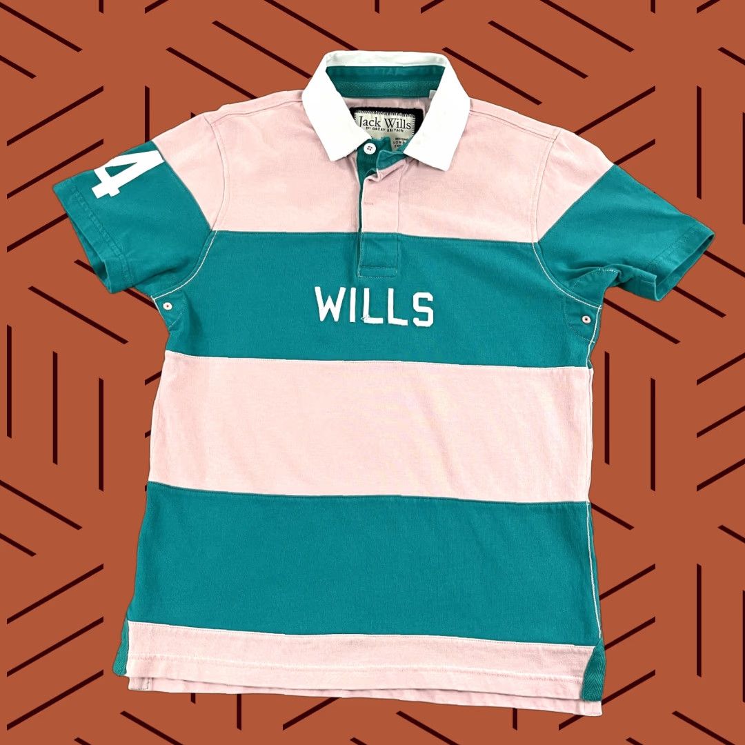 Jack Wills VINTAGE JACK WILLS Polo Shirt Mens Small Pink Blue Axbridge Rugby Collared Short Sleeve Size US S / EU 44-46 / 1 - 1 Thumbnail