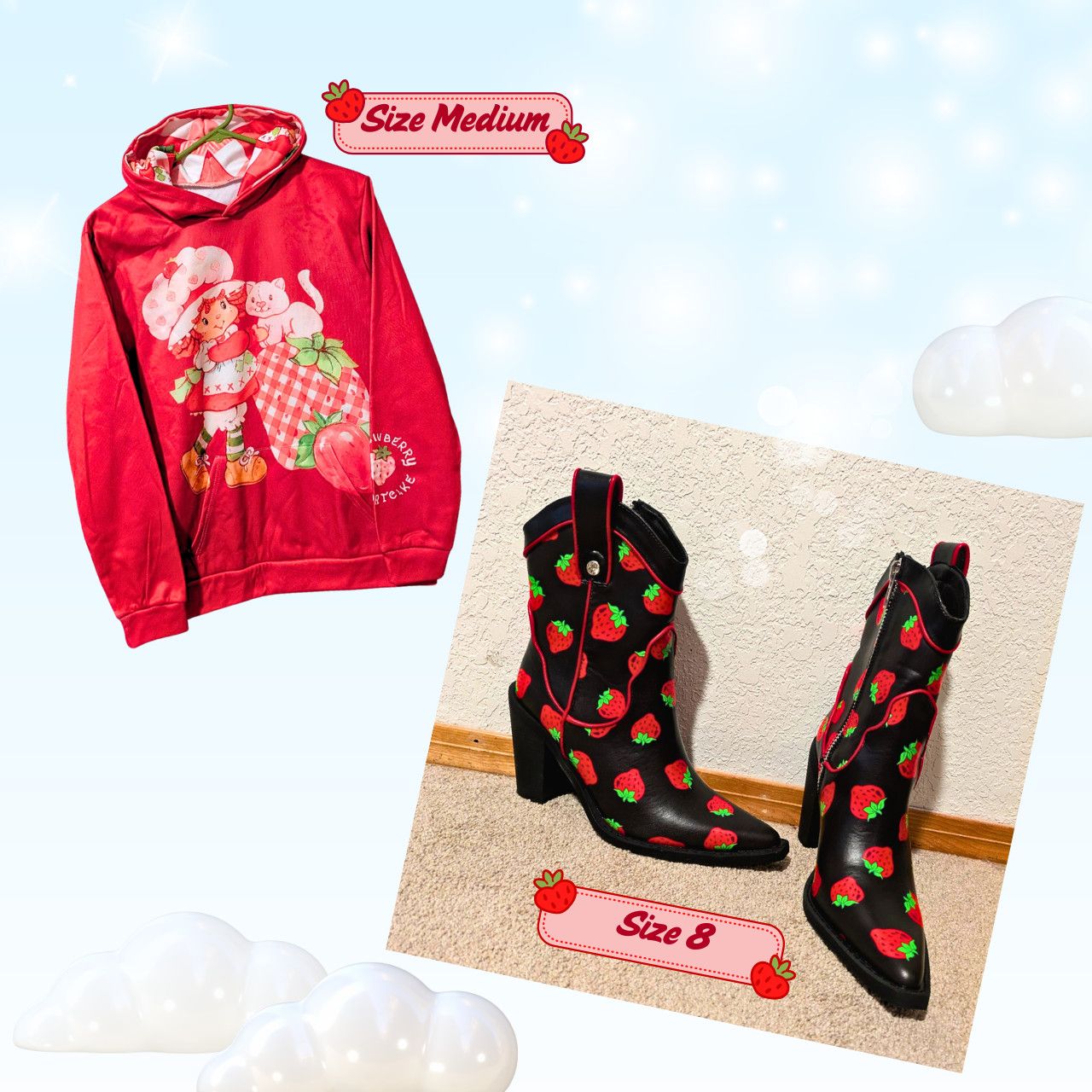 Dolls Kill Dolls Kill Strawberry Shortcake Boots Hoodie Bundle Size US 8 / IT 38 - 1 Thumbnail
