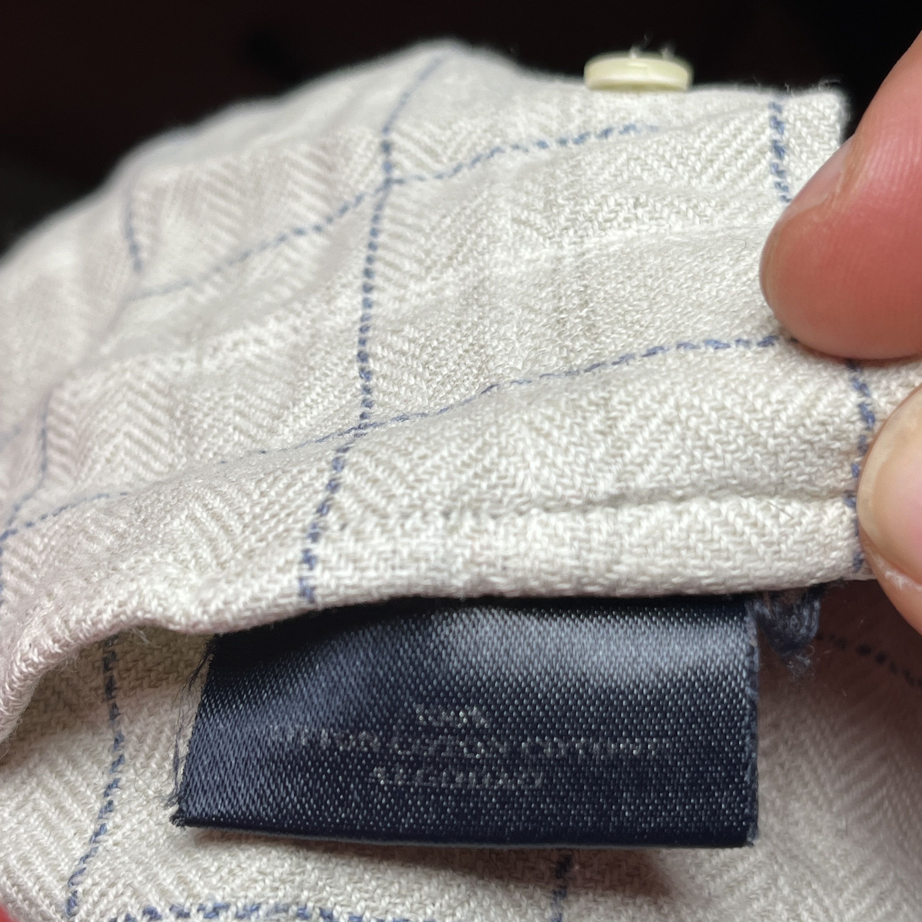 Burberry London Beige Blue Grid Cotton Size 38 (S-M) Size US M / EU 48-50 / 2 - 6 Thumbnail