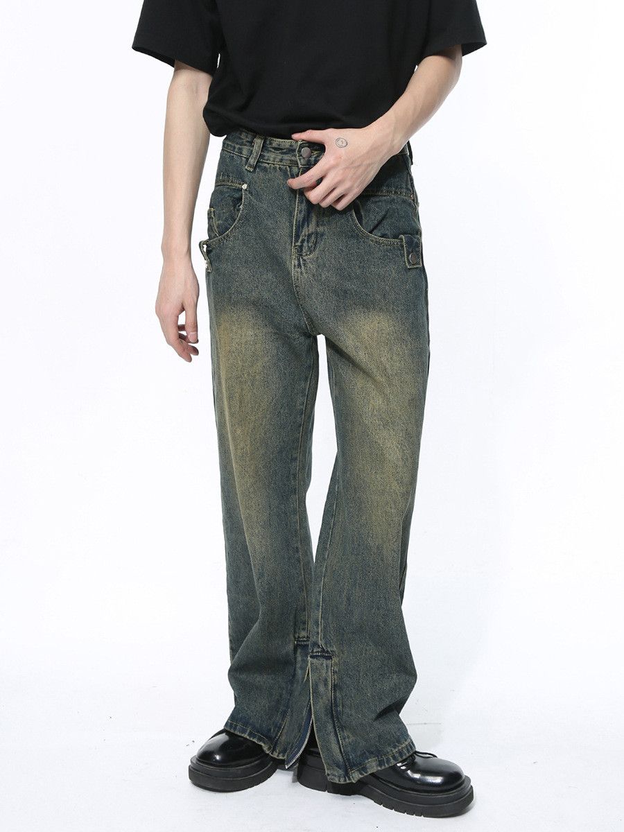 Japanese Brand Men's American Retro Casual Zipper Straight Leg Jeans Size US 32 / EU 48 - 2 Thumbnail
