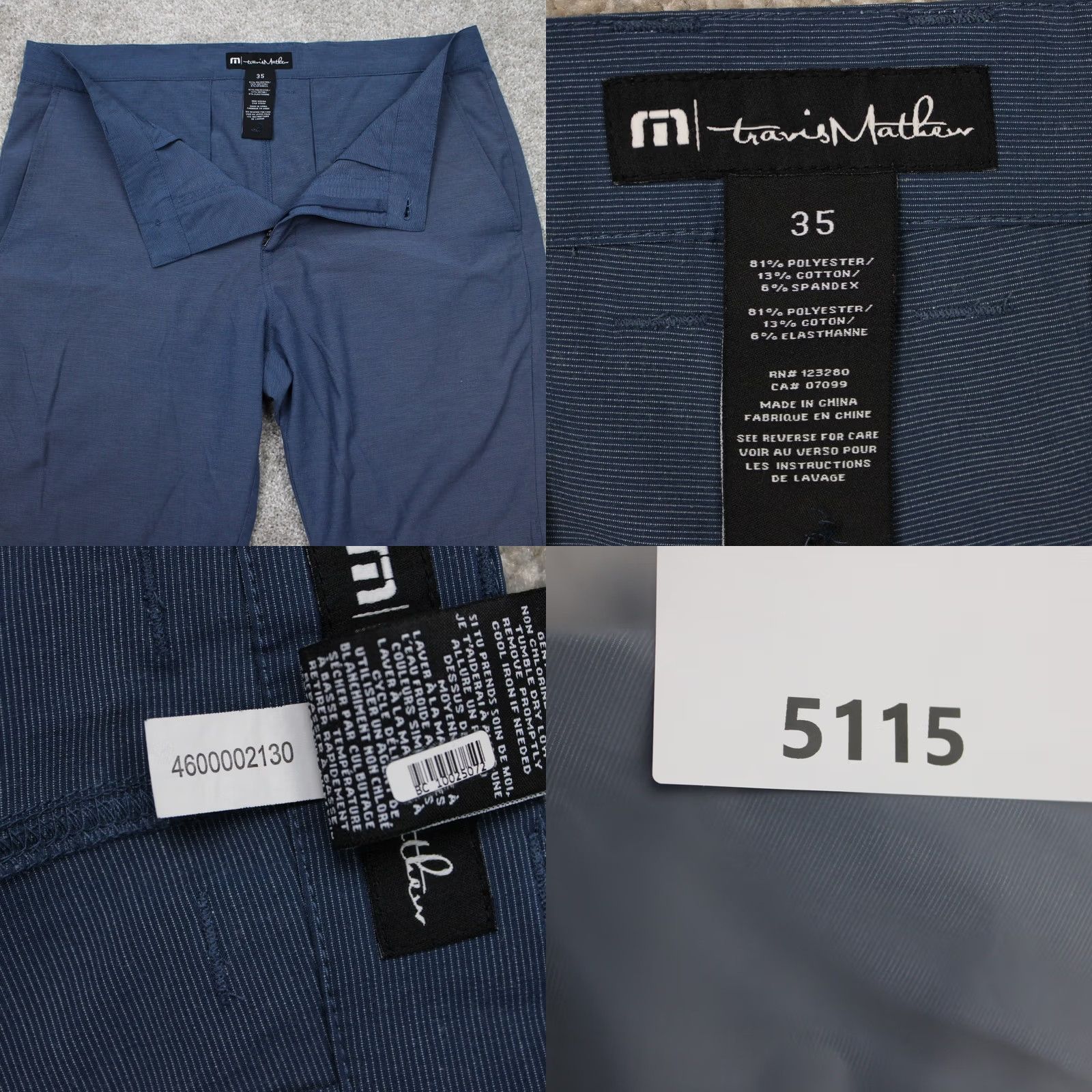 TravisMathew Travis Mathew Golf Shorts Men 35 Black Lightweight Stretch 11" Inseam Bermuda Pocket Pockets Regular Athletic Outdoor Sports Blue Size US 35 - 8 Thumbnail