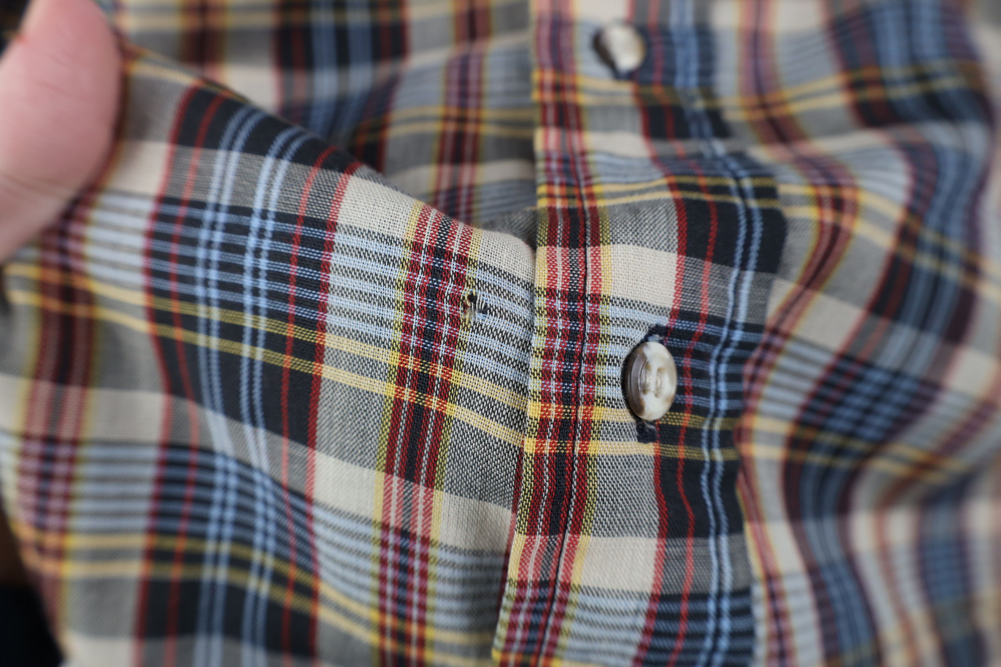 Levi's Vintage 70s 80s Levis Thin Rainbow Button Shirt Plaid Size US L / EU 52-54 / 3 - 6 Thumbnail