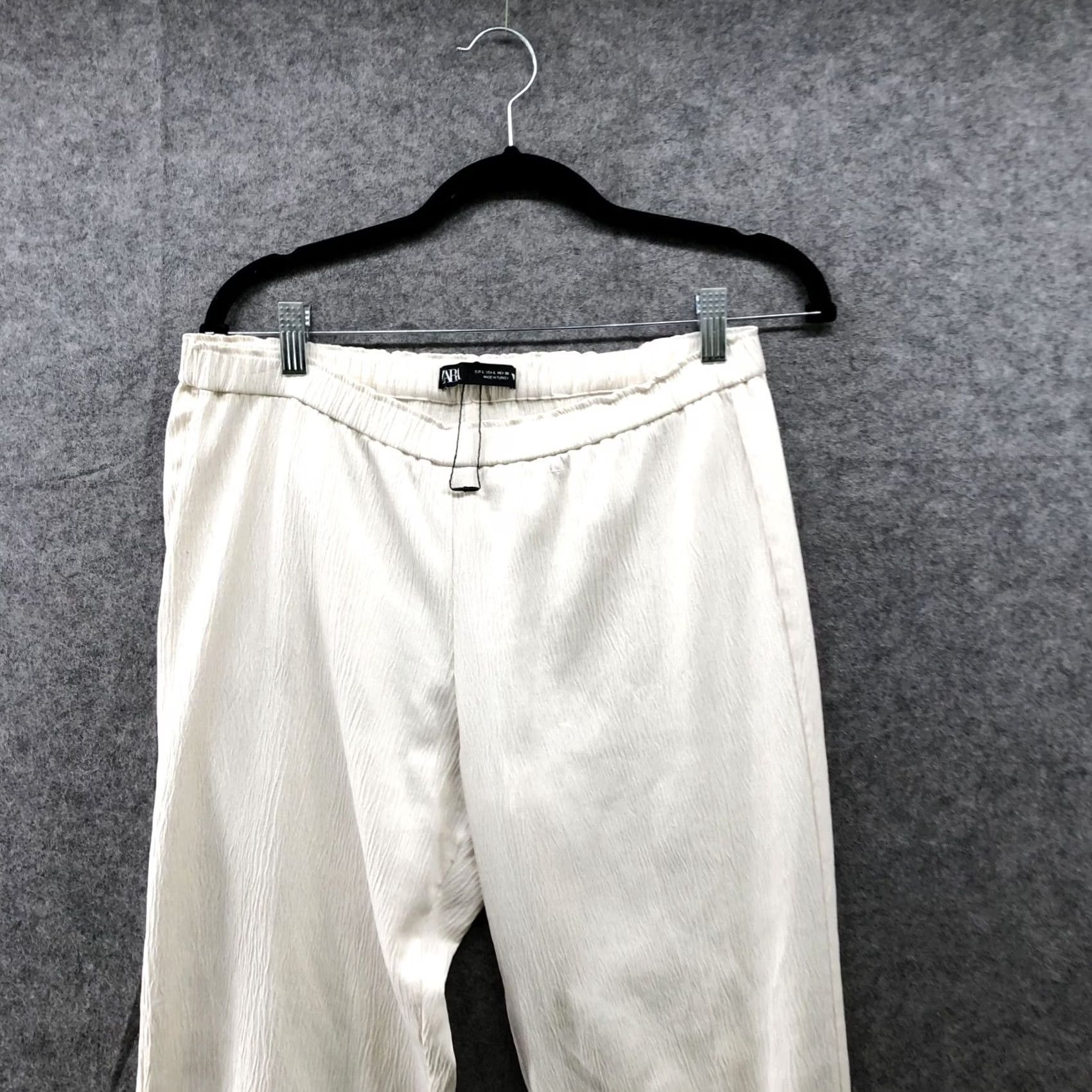 Zara Zara Dress Pants Womens L Ivory White Crepe Flare Pull On Lightweight Size 36" / US 14 / IT 50 - 3 Thumbnail