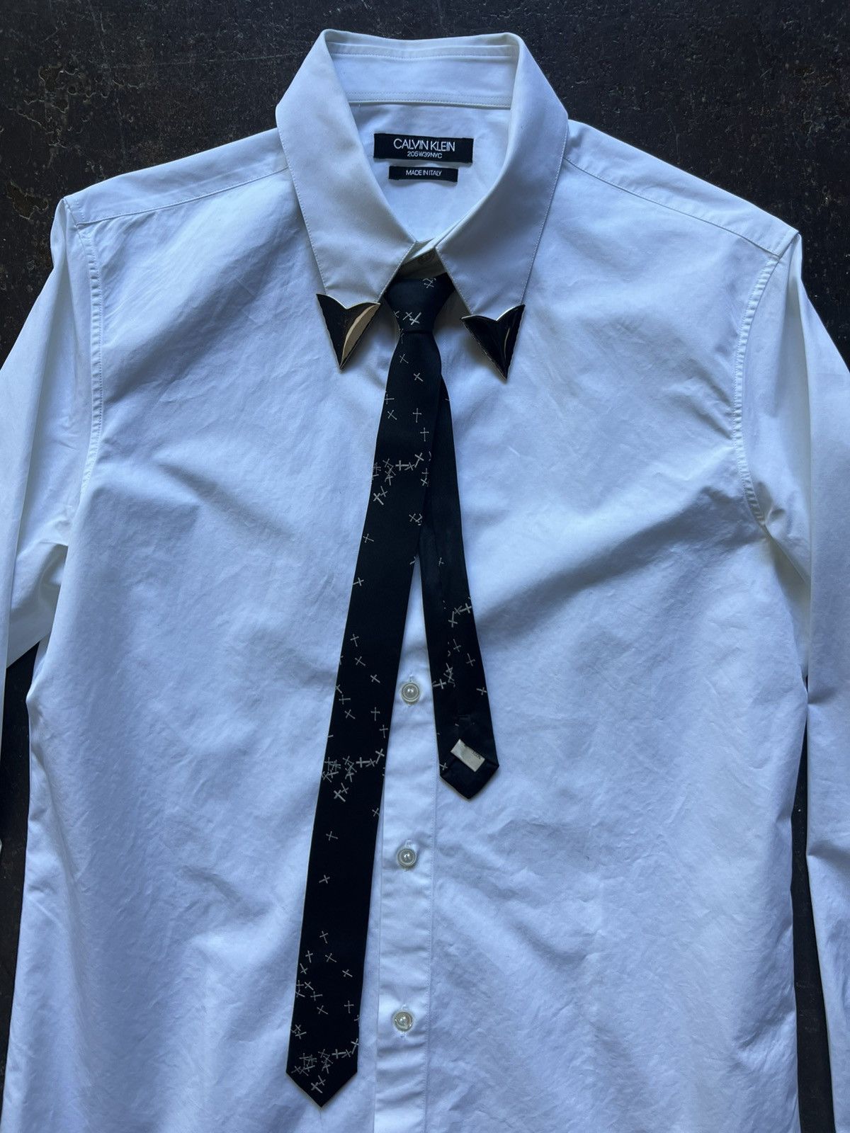 Calvin Klein 205W39NYC Arrow Lapel Collar Shirt Size US M / EU 48-50 / 2 - 2 Thumbnail