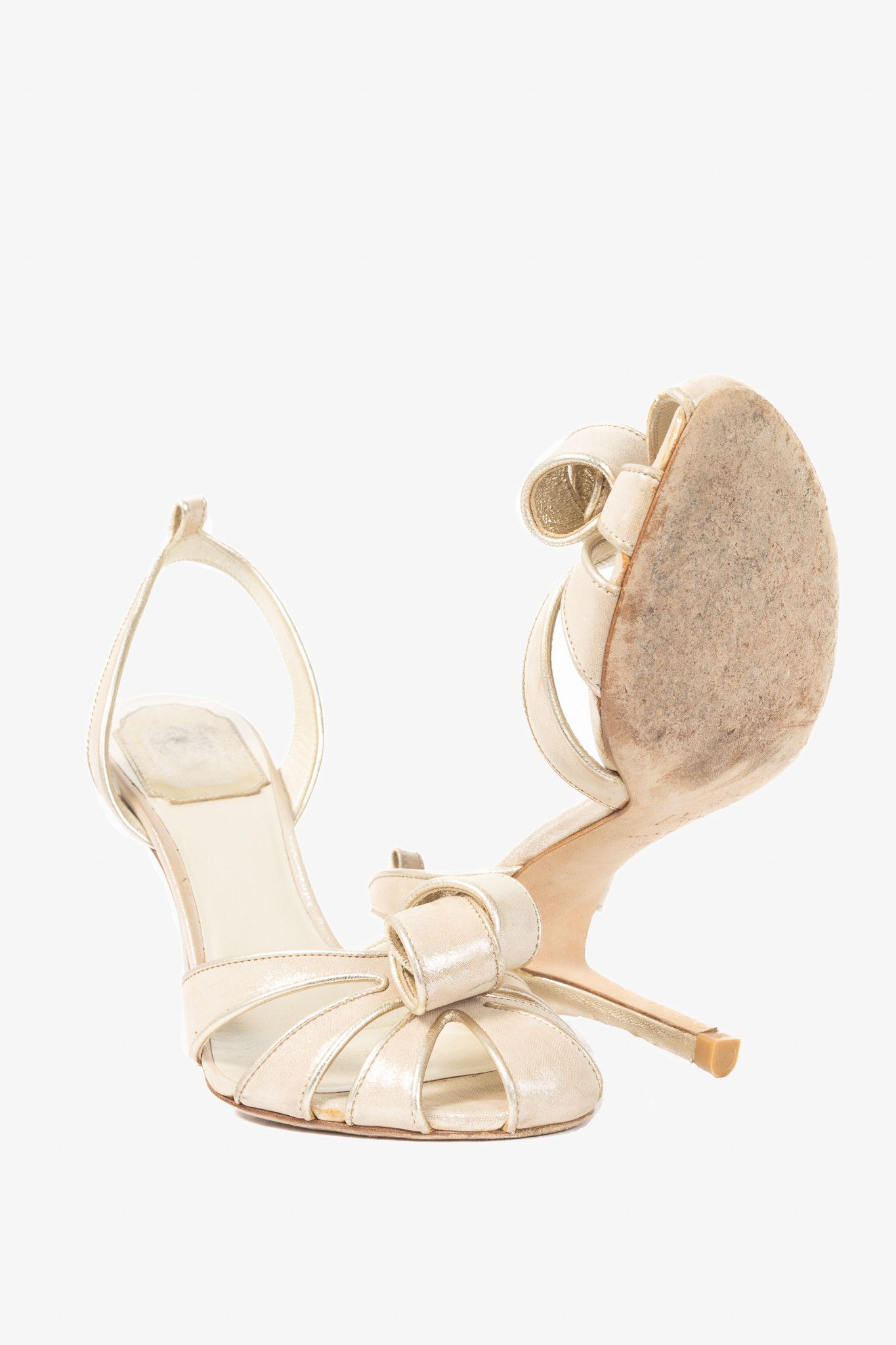 Dior Christian Dior Karma Metallic Nude Suede Heels Size US 6 / IT 36 - 4 Thumbnail