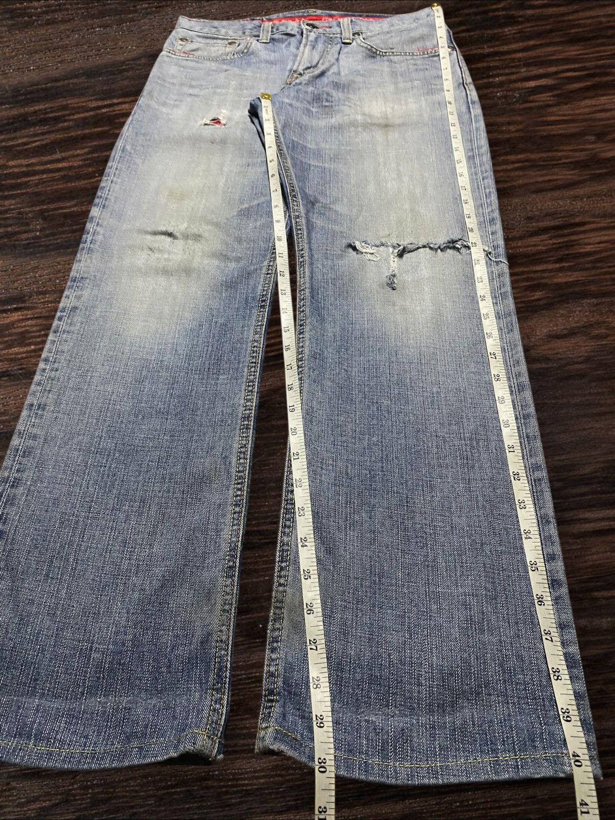 Junya Watanabe Vintage Edwin EG 503 Light Wash Distressed Baggy Jeans Size US 32 / EU 48 - 15 Thumbnail