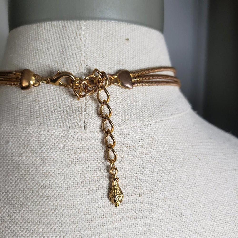 Designer Gold Plated Vintage Choker with extender 16" Size ONE SIZE - 4 Thumbnail