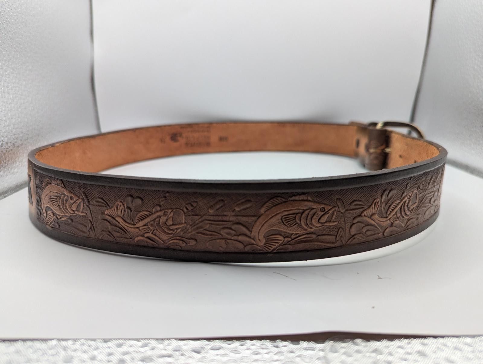 Designer Vintage Custom Leather Belt - Capt. Kirk Dakota Belt Co 36" Size ONE SIZE - 3 Thumbnail