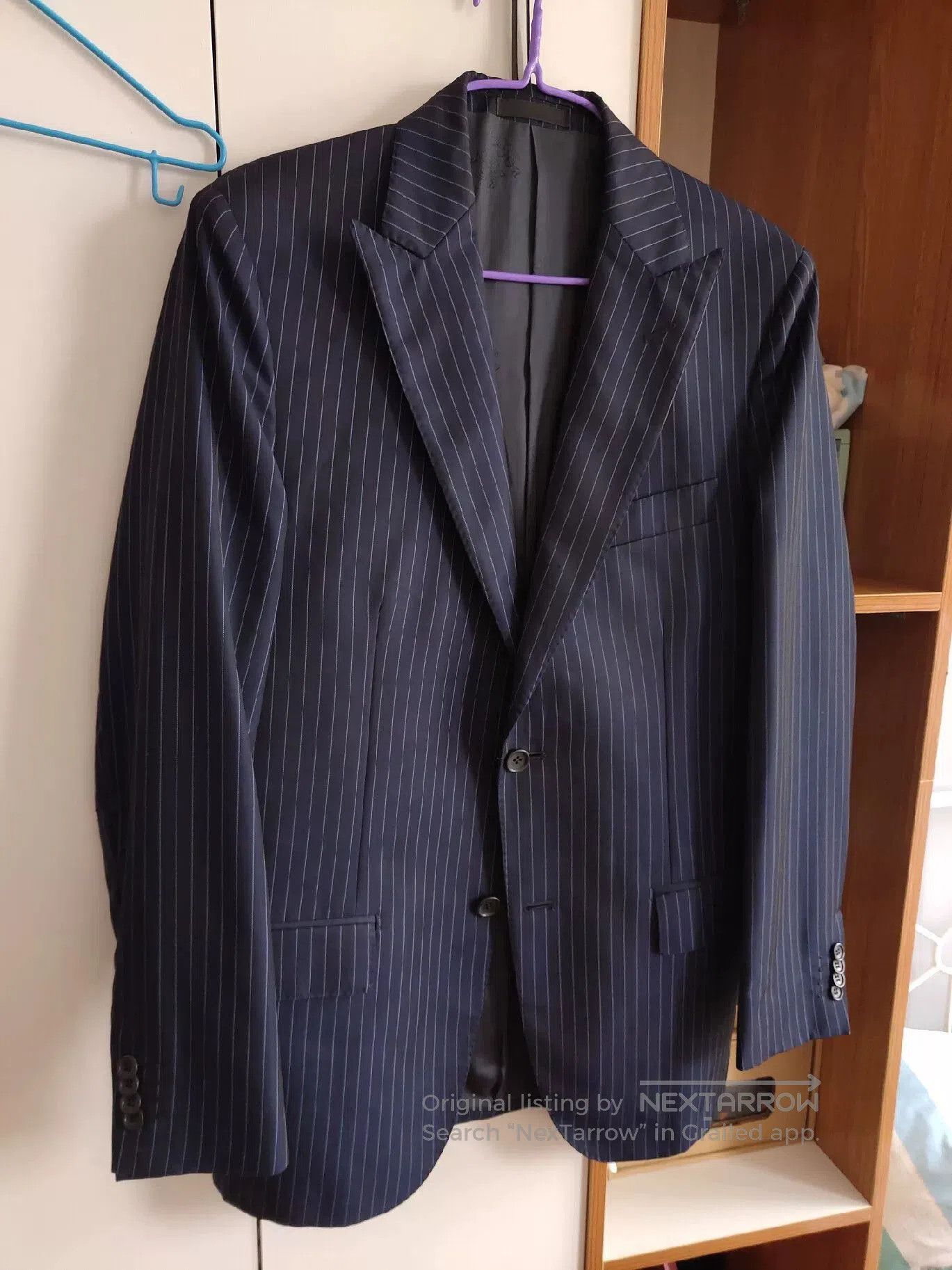 Boggi Italian Wool Blend Pinstripe Suit Jacket. Size US S / EU 44-46 / 1 - 1 Thumbnail