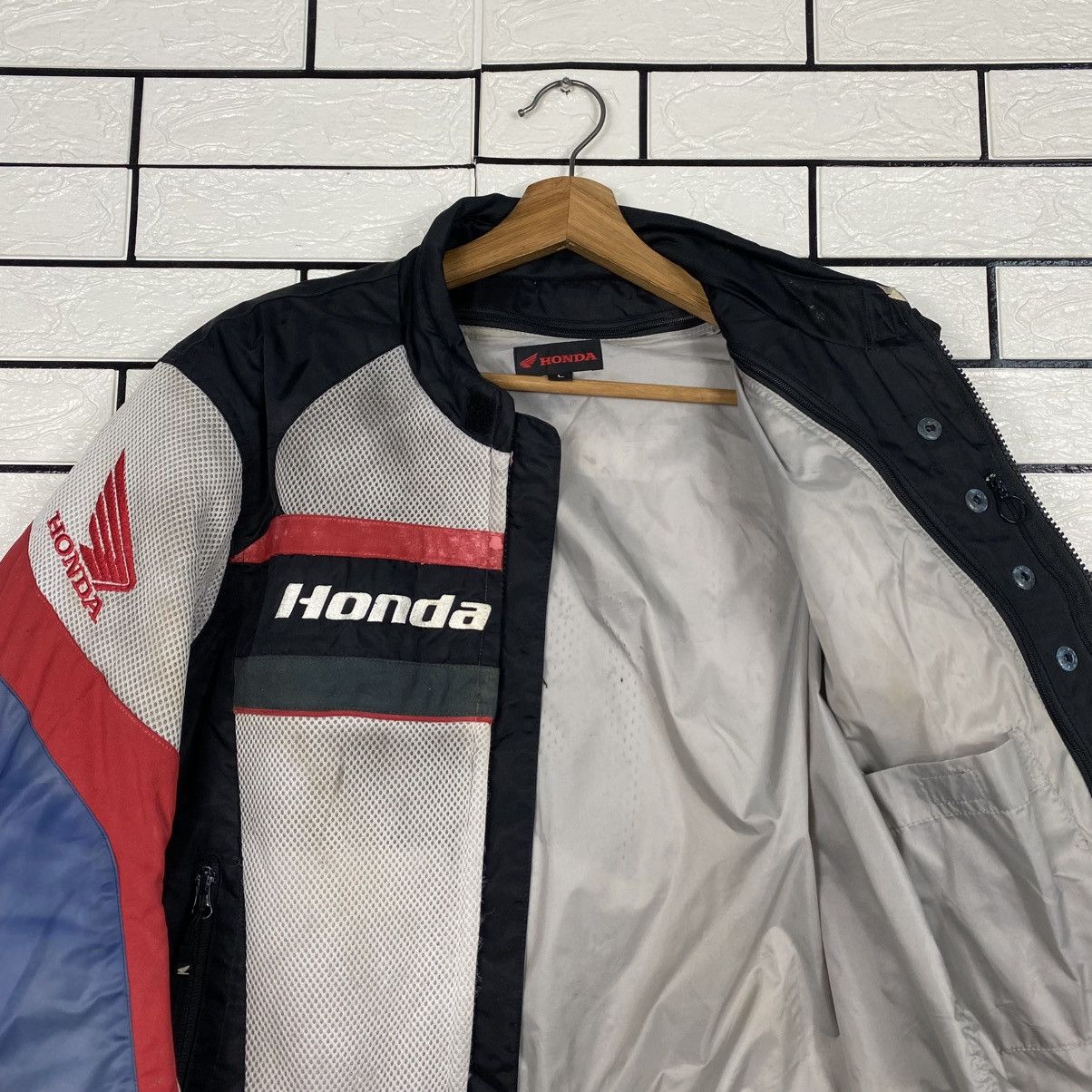 Honda 📌Vintage Biker Jacket Racing Honda Full Patches Big Logo Size US L / EU 52-54 / 3 - 13 Thumbnail