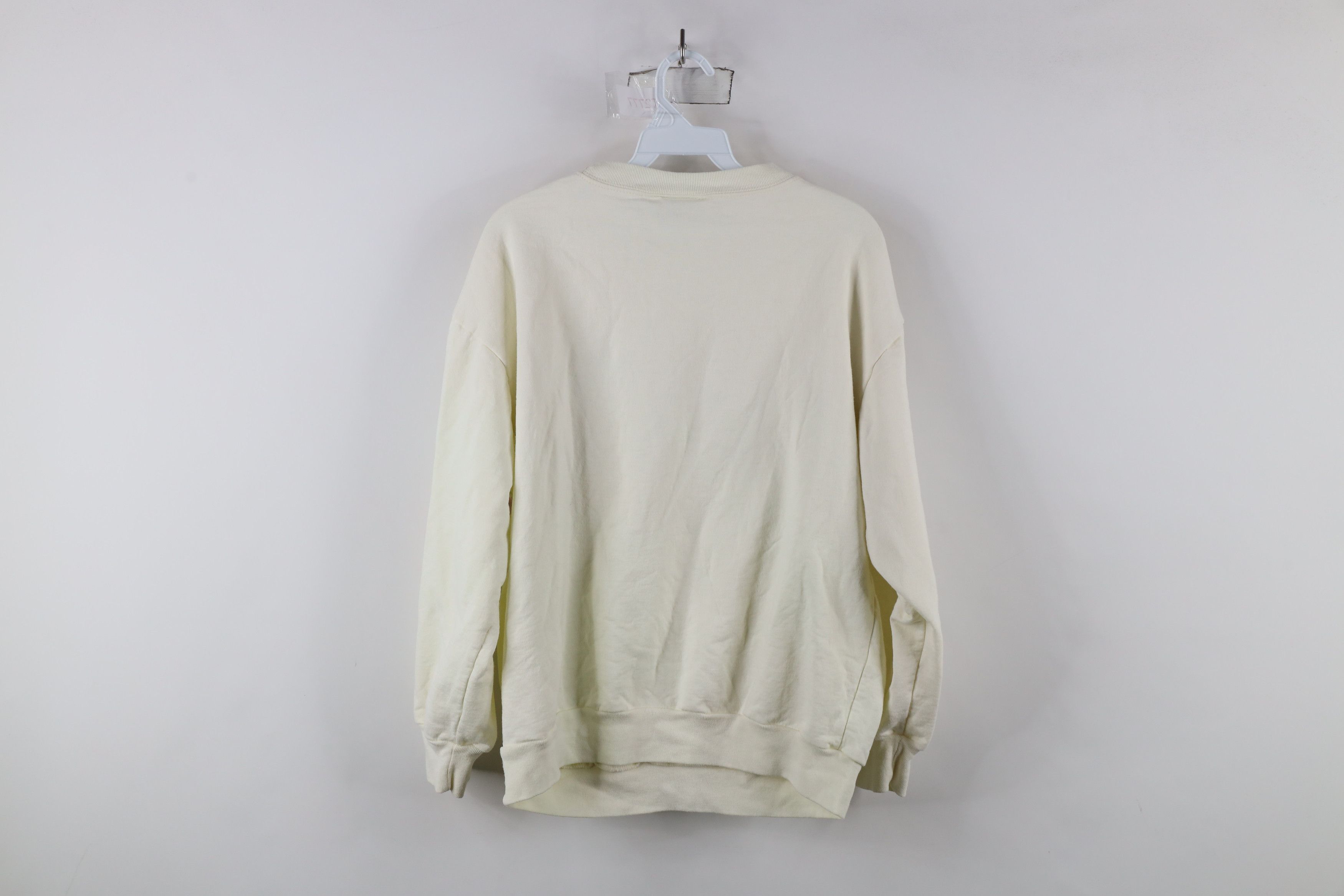 Vintage Vintage 90s Streetwear Snowflake Heart Sweatshirt Cream Size L / US 10 / IT 46 - 7 Thumbnail