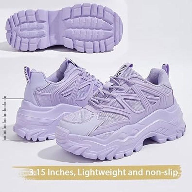 Other Niluber Women's Size 9 Purple Faux Leather Lace-Up Sneakers Size US 9 / IT 39 - 2 Thumbnail