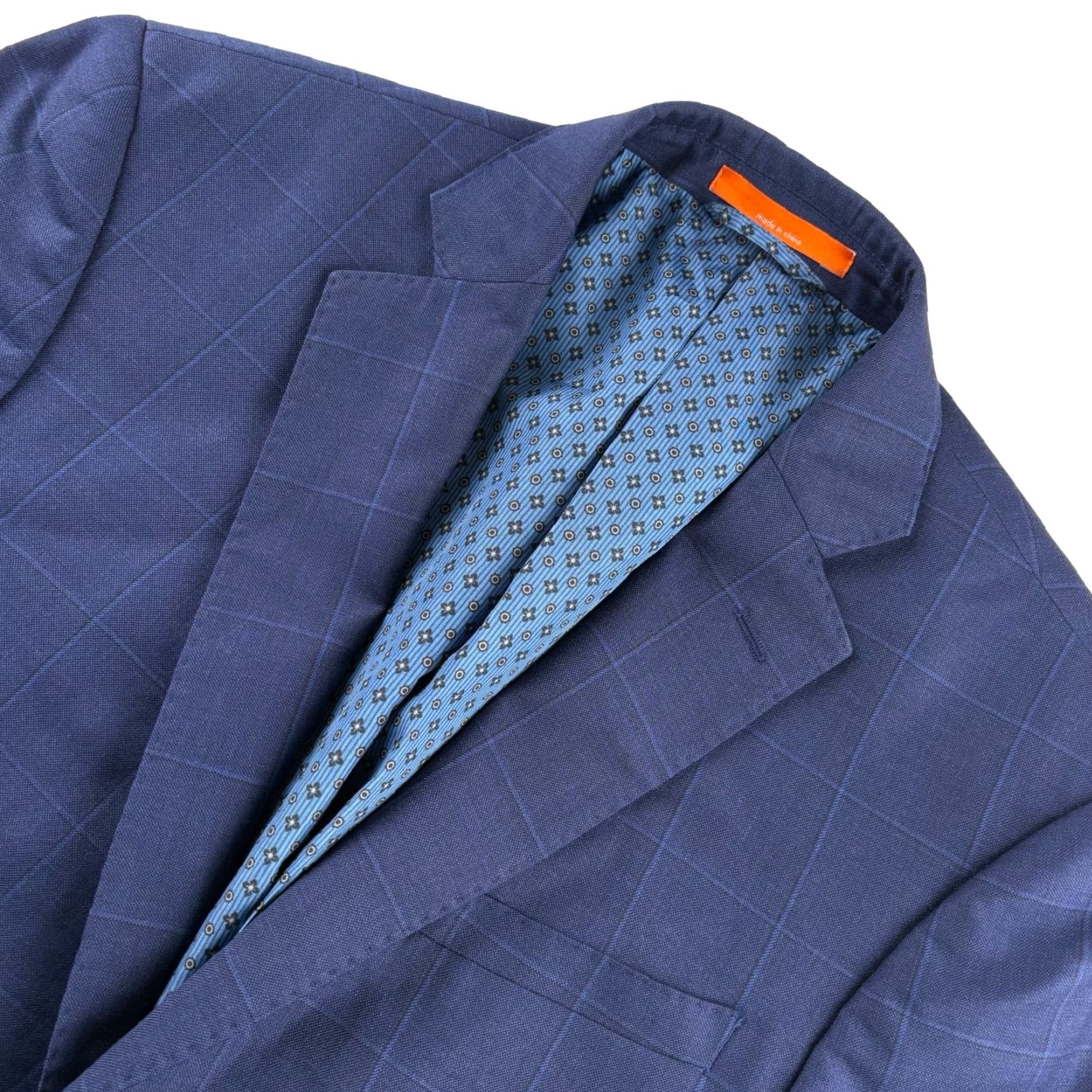 VINTAGE? (No) Tallia Blazer Jacket Blue Plaid Wool 38R Men’s Two-Button Double-Vented Notch Lapel Regular Fit