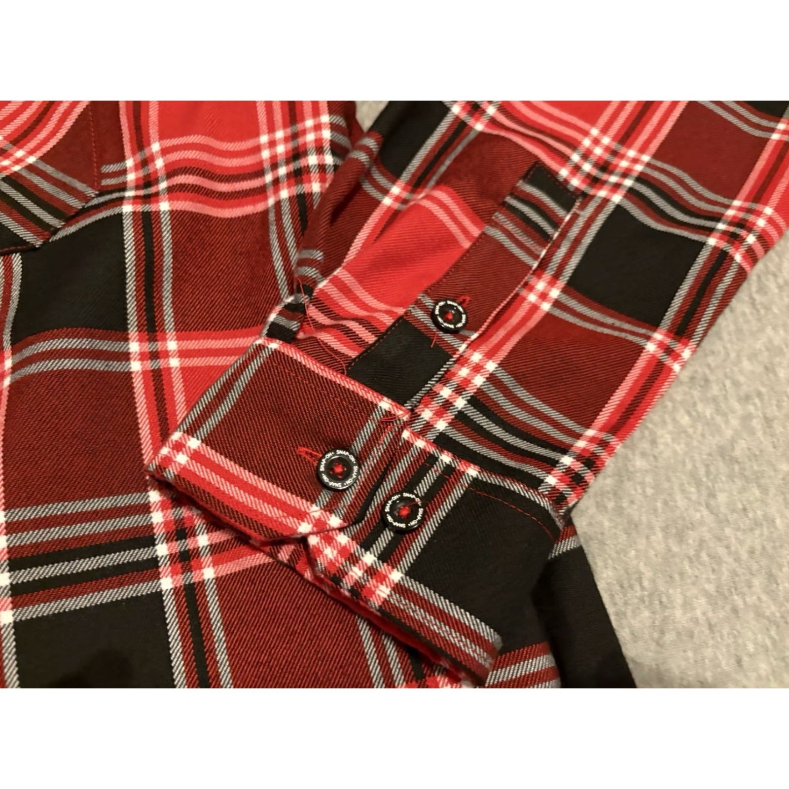Vintage VINTAGE Dixxon Long Sleeve Red Plaid Flannel Shirt Limited Edition Snap-On Mens Large Size US L / EU 52-54 / 3 - 5 Thumbnail