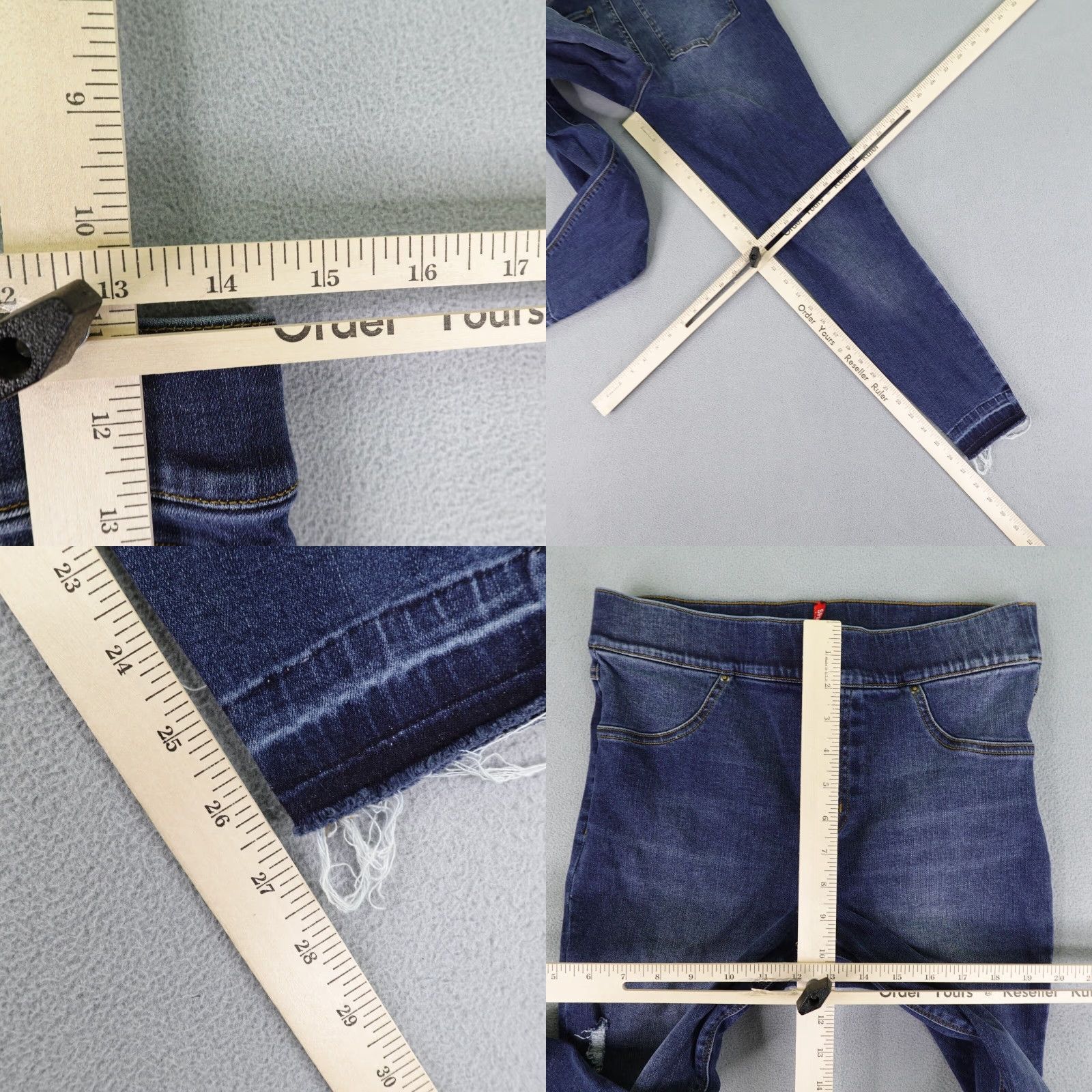 Spanx VINTAGE Spanx Jeans Womens Large Blue Denim Skinny Ankle Distressed Raw Hem Pants Flex Size 36" / US 14 / IT 50 - 8 Thumbnail
