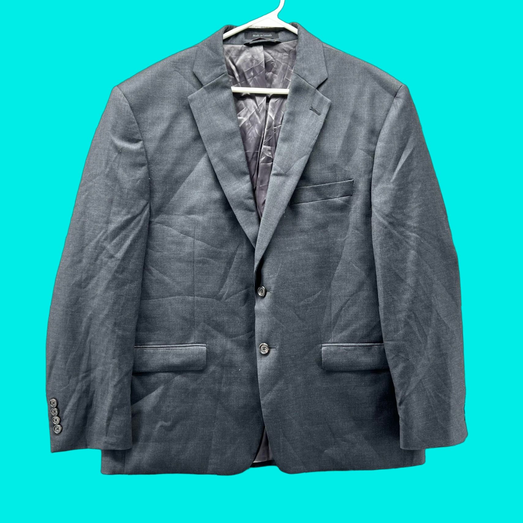 Ralph Lauren Lauren Ralph Lauren Blazer Mens 44S Gray Wool Sport Coat Two Button Jacket Shirt? Size 44R - 1 Thumbnail