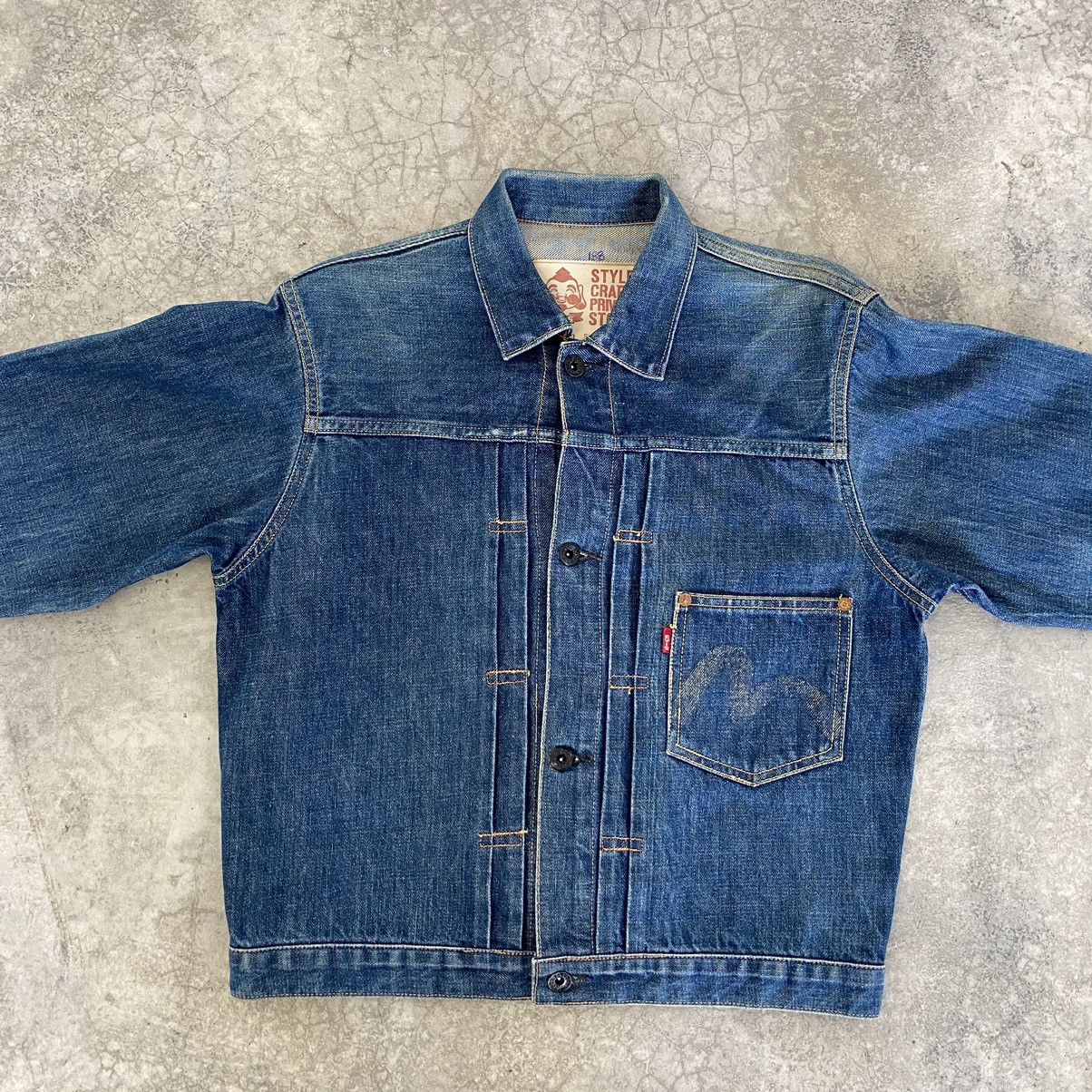 Evisu VTG 90’s Evis Type 1 Cinch Back Pleated Denim Jacket Size US S / EU 44-46 / 1 - 12 Thumbnail