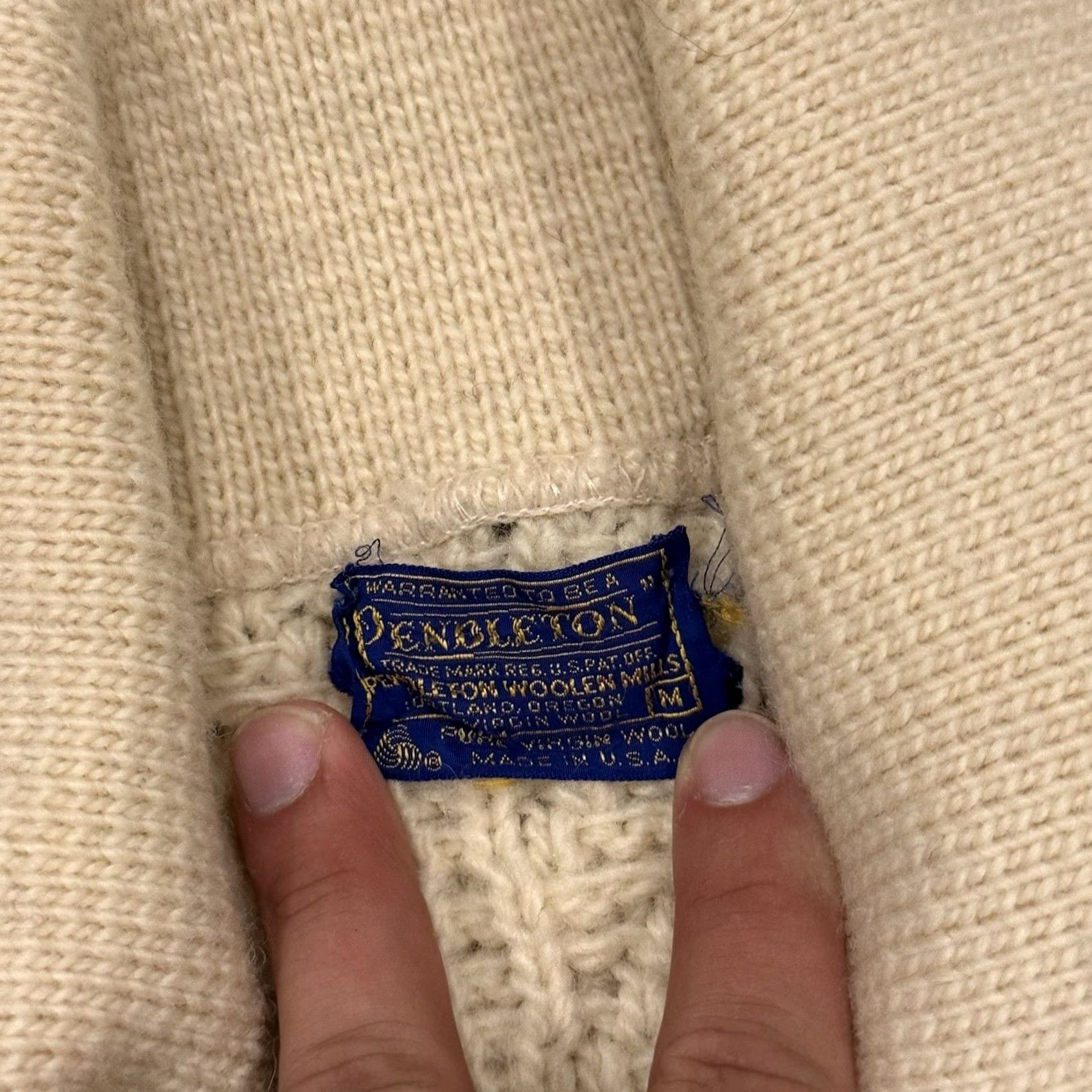 Pendleton VINTAGE Pendleton Button Up Collared Sweater Wool Size Medium Beige M Rockabilly Quality Men’s Ladies? Size US M / EU 48-50 / 2 - 3 Thumbnail