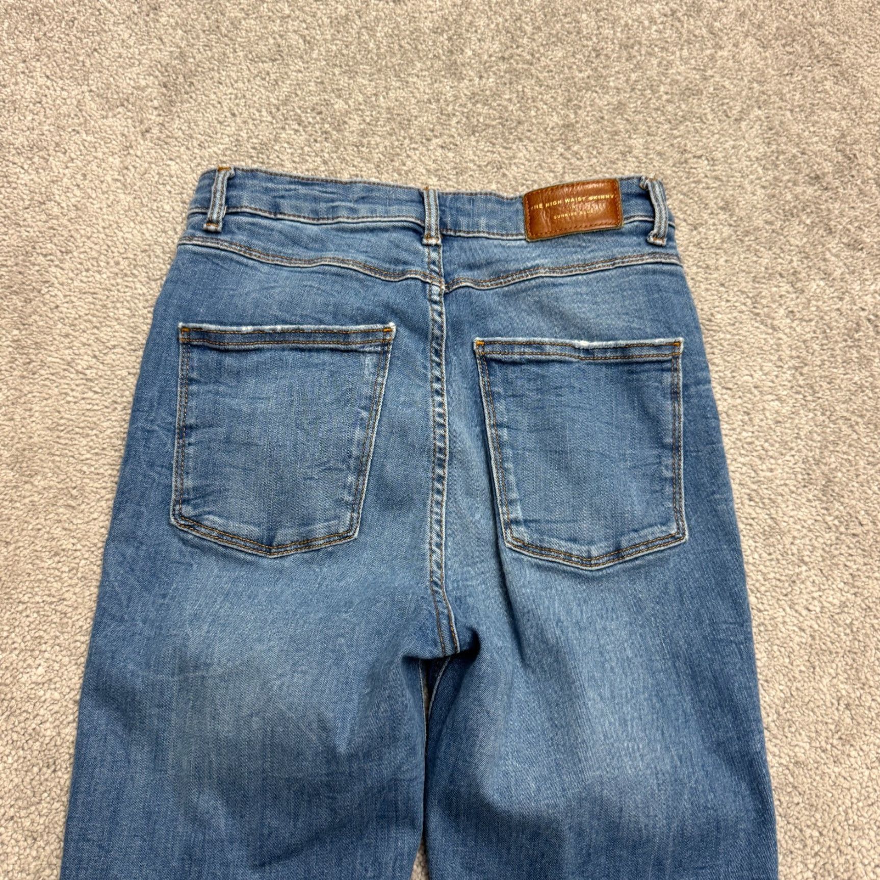 Zara VINTAGE Zara Women’s Skinny Jeans Denim High Waist Streetwear 4 Blue Distressed 28in Inseam Size 27" / US 4 / IT 40 - 7 Thumbnail