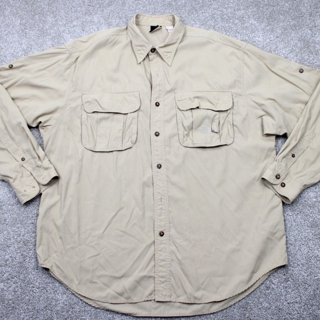 The North Face The North Face Shirt Mens Large Beige 100% Supplex Nylon Long Sleeve Button Up Size US L / EU 52-54 / 3 - 2 Thumbnail