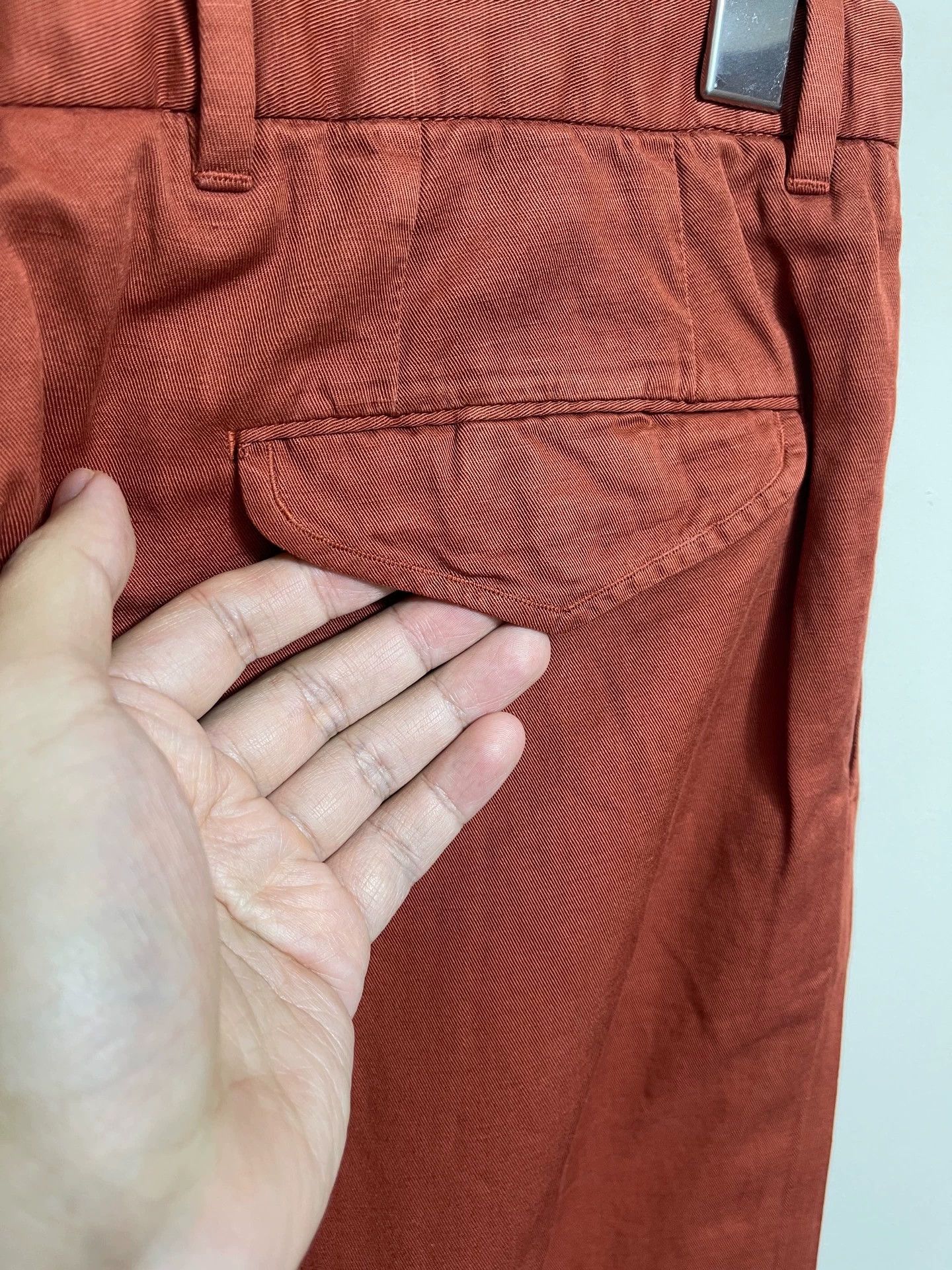 Ermenegildo Zegna Zegna Slim Washed Cotton-Linen Pants 48 Brick Red Size US 32 / EU 48 - 4 Thumbnail