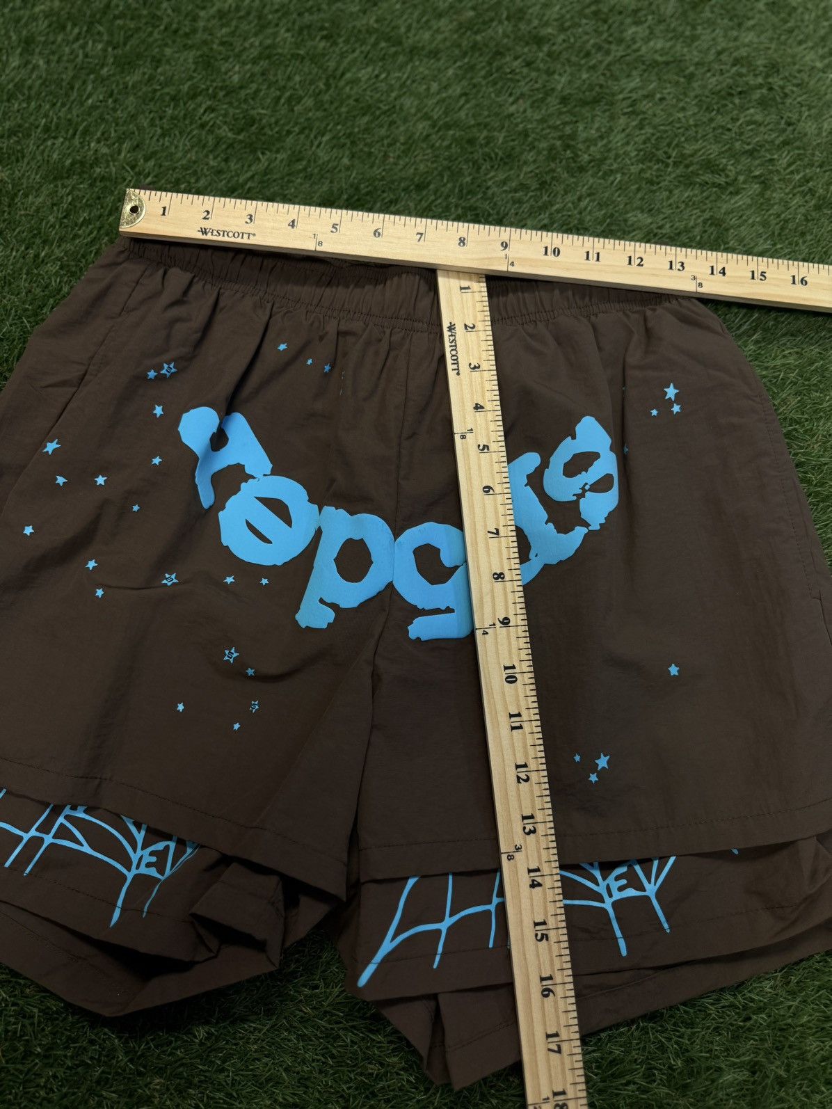 Sp5der Sp5der Double Layer Web Shorts Brown Blue Size S (NEW) Size US 27 - 10 Thumbnail