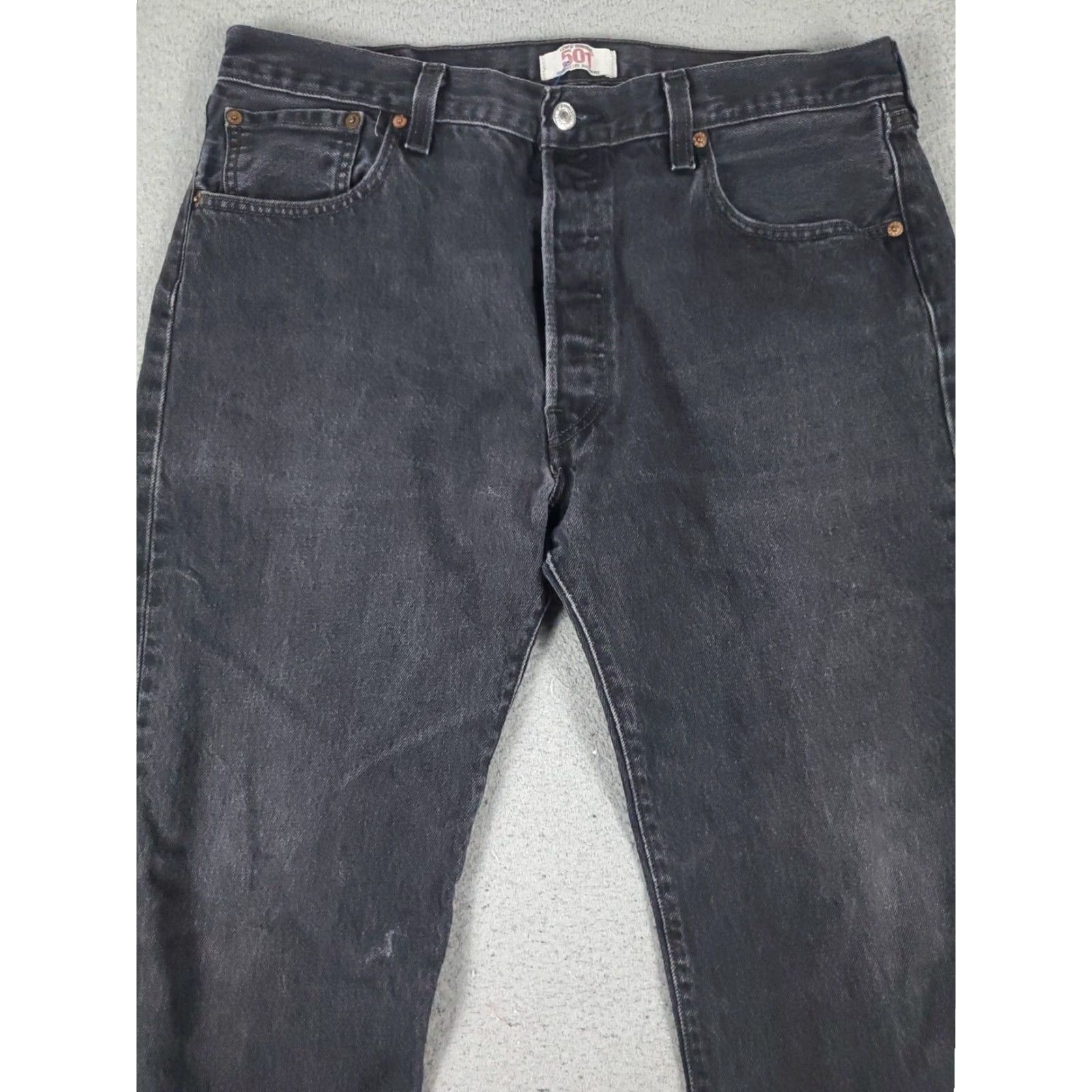 Levi's Levis 501 Mens Gray Straight Leg Jeans 36x34 Cotton Button Fly Size US 36 / EU 52 - 2 Thumbnail