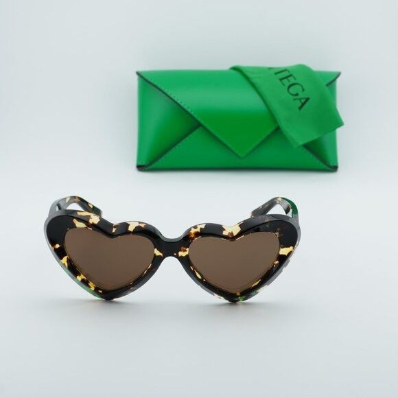 Bottega Veneta Bottega Veneta BV1432S 002 Sunglasses Havana Geometric Frame Size ONE SIZE - 12 Thumbnail