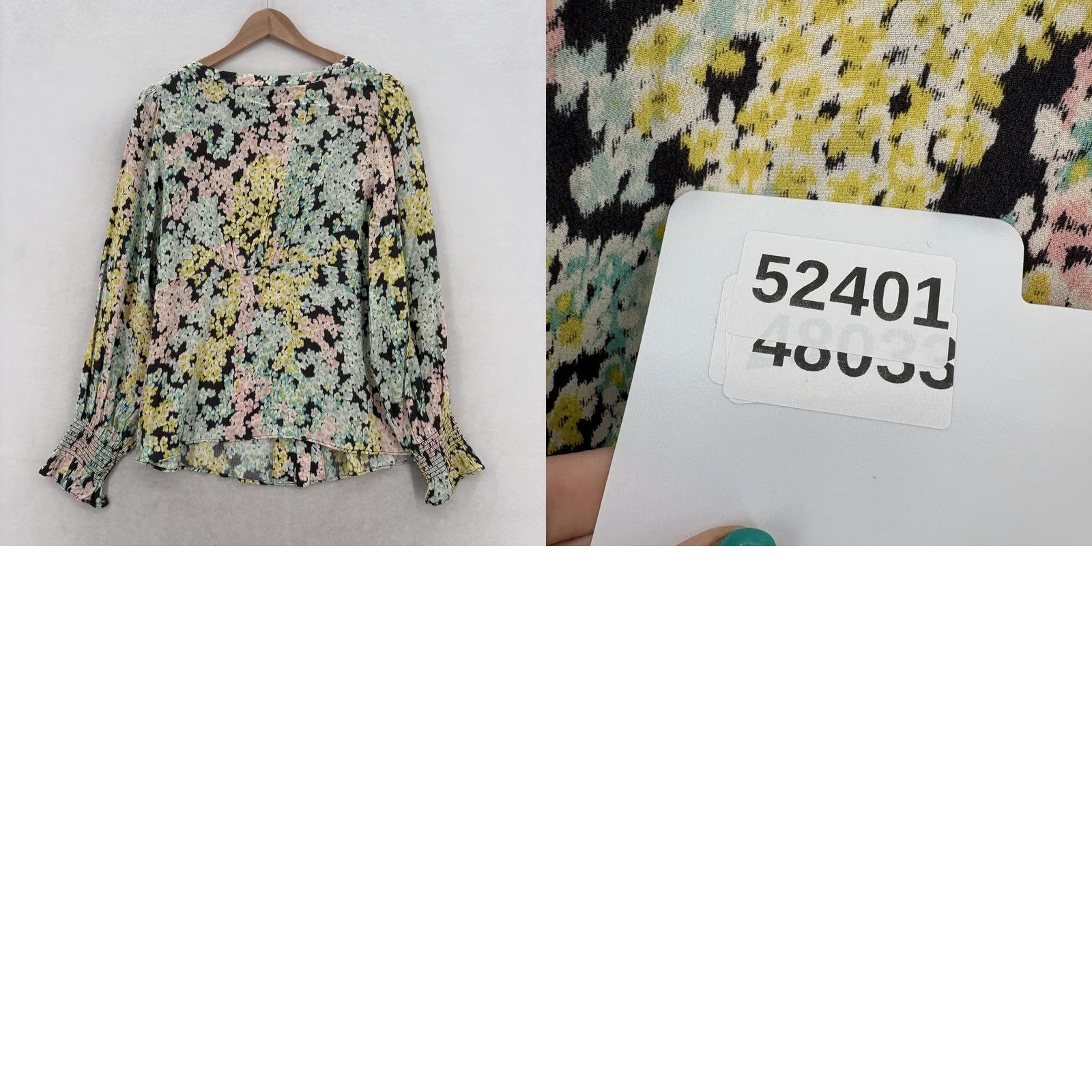 Loft Loft Womens Large Multicolor Floral Scoop Neck Button Front Long Sleeve Size L / US 10 / IT 46 - 9 Thumbnail