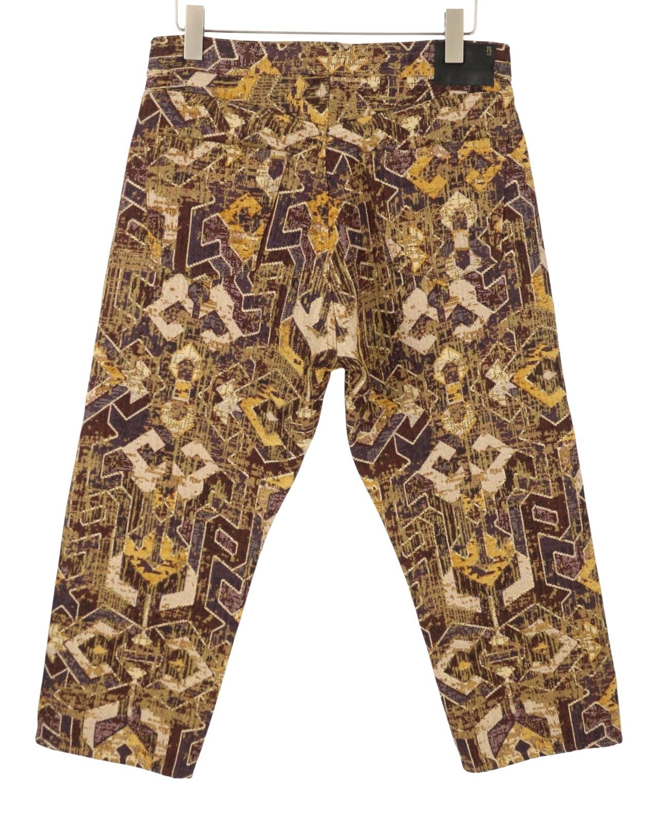 R13 X-BF 29 Geo Brown Jacquard Cropped PS26 88276 Size 29" - 4 Thumbnail