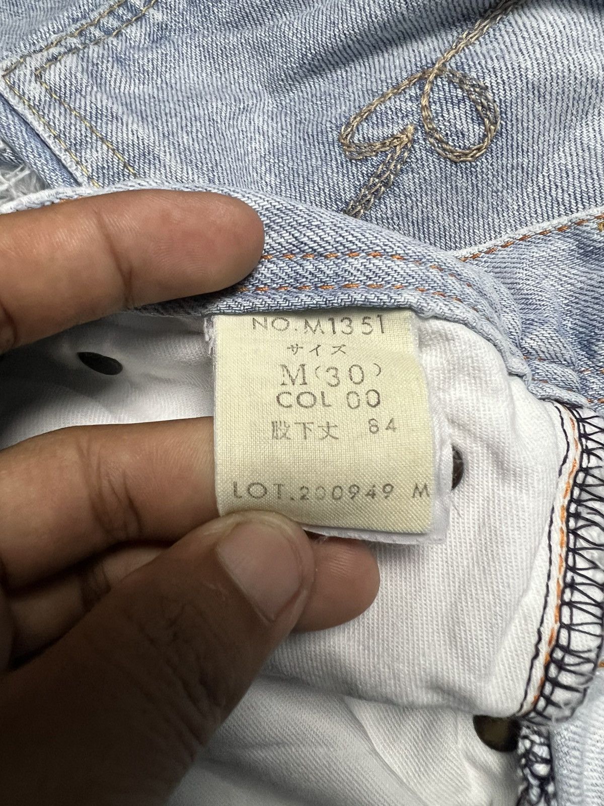 If Six Was Nine B.W.Luxe Japanese Distressed Jeans Light Wash (43) Size 30" / US 8 / IT 44 - 12 Thumbnail
