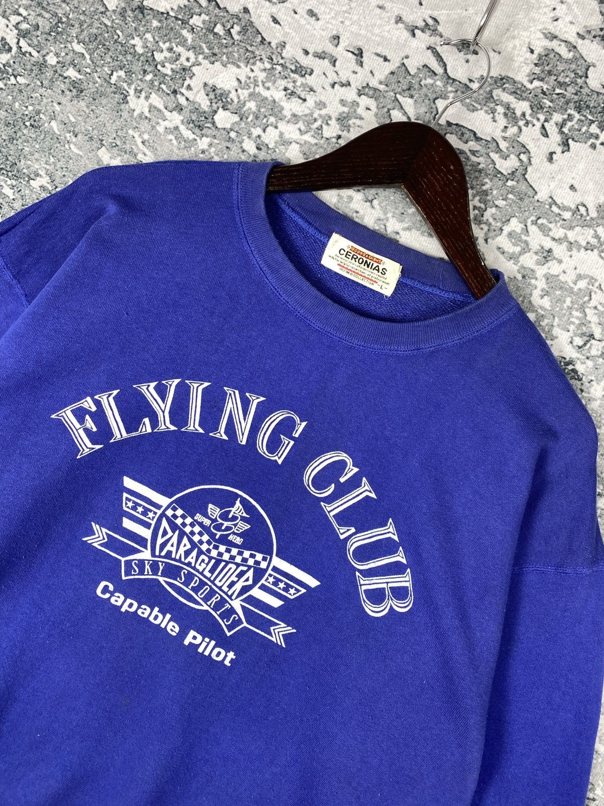 Designer Vintage Ceronias Flying Club Crewneck Sweatshirts Size US L / EU 52-54 / 3 - 2 Thumbnail
