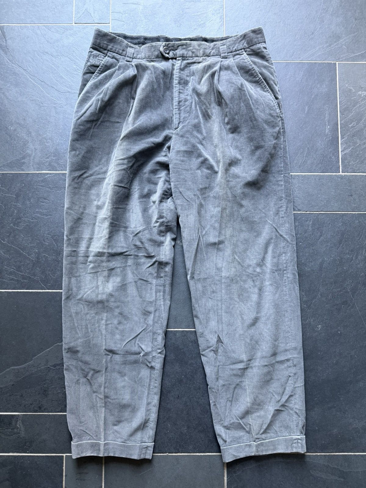 Vintage Grey Zegna Corduroy Trousers