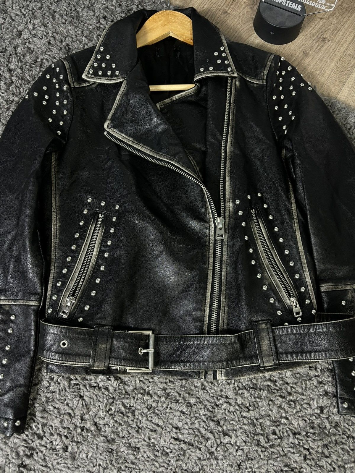 Vintage Vintage Y2K Leather Bomber Jacket 00s Avant Garde Distressed Size US S / EU 44-46 / 1 - 4 Thumbnail