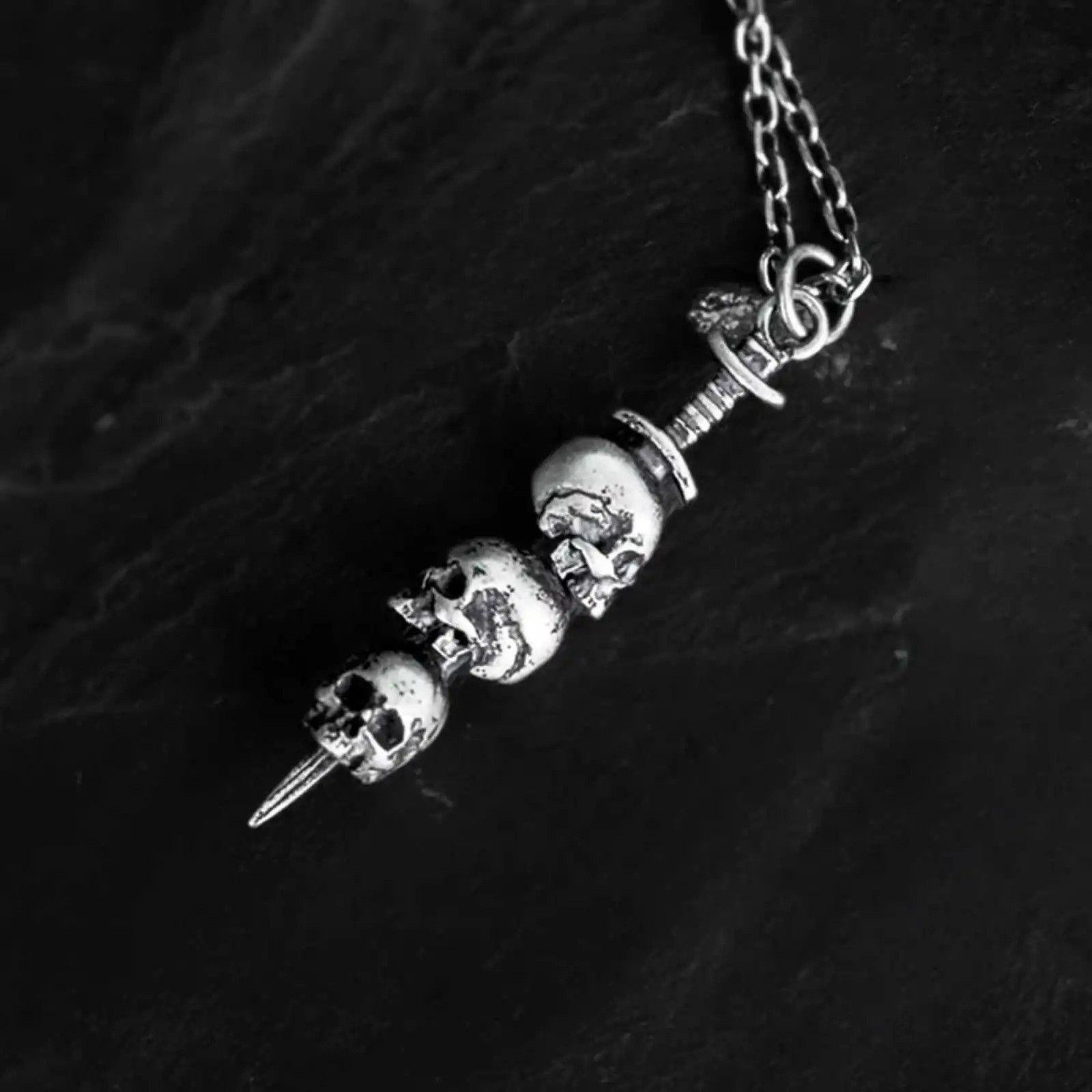 Jewelry Dark Night Skull Sword Necklace Size ONE SIZE - 5 Thumbnail