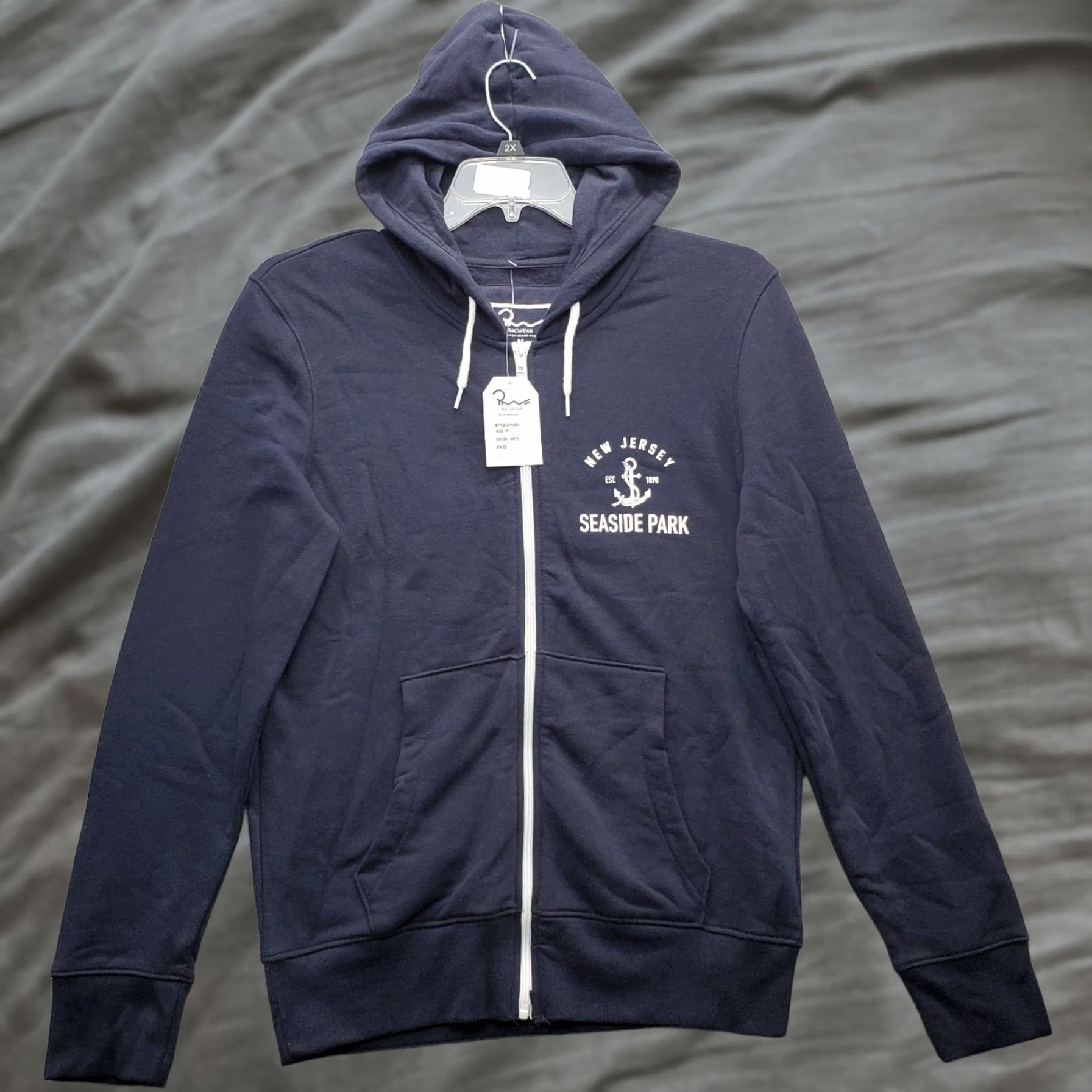 Vintage Ragwear Full Zip Hoodie Unisex M Navy Seaside Park Pockets Drawstring ZH6324 Size US M / EU 48-50 / 2 - 1 Thumbnail