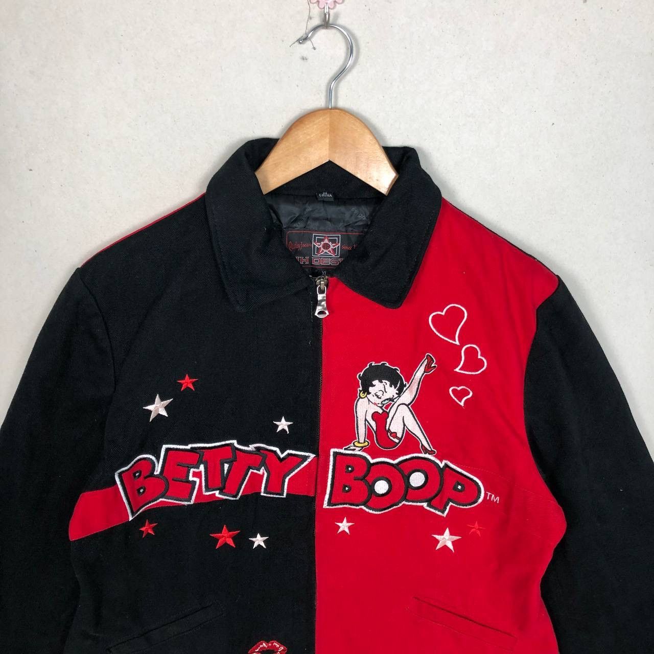 Jeff Hamilton Vintage 90s Betty Boob Graphic Crop Jacket Full Zipper Size US L / EU 52-54 / 3 - 3 Thumbnail