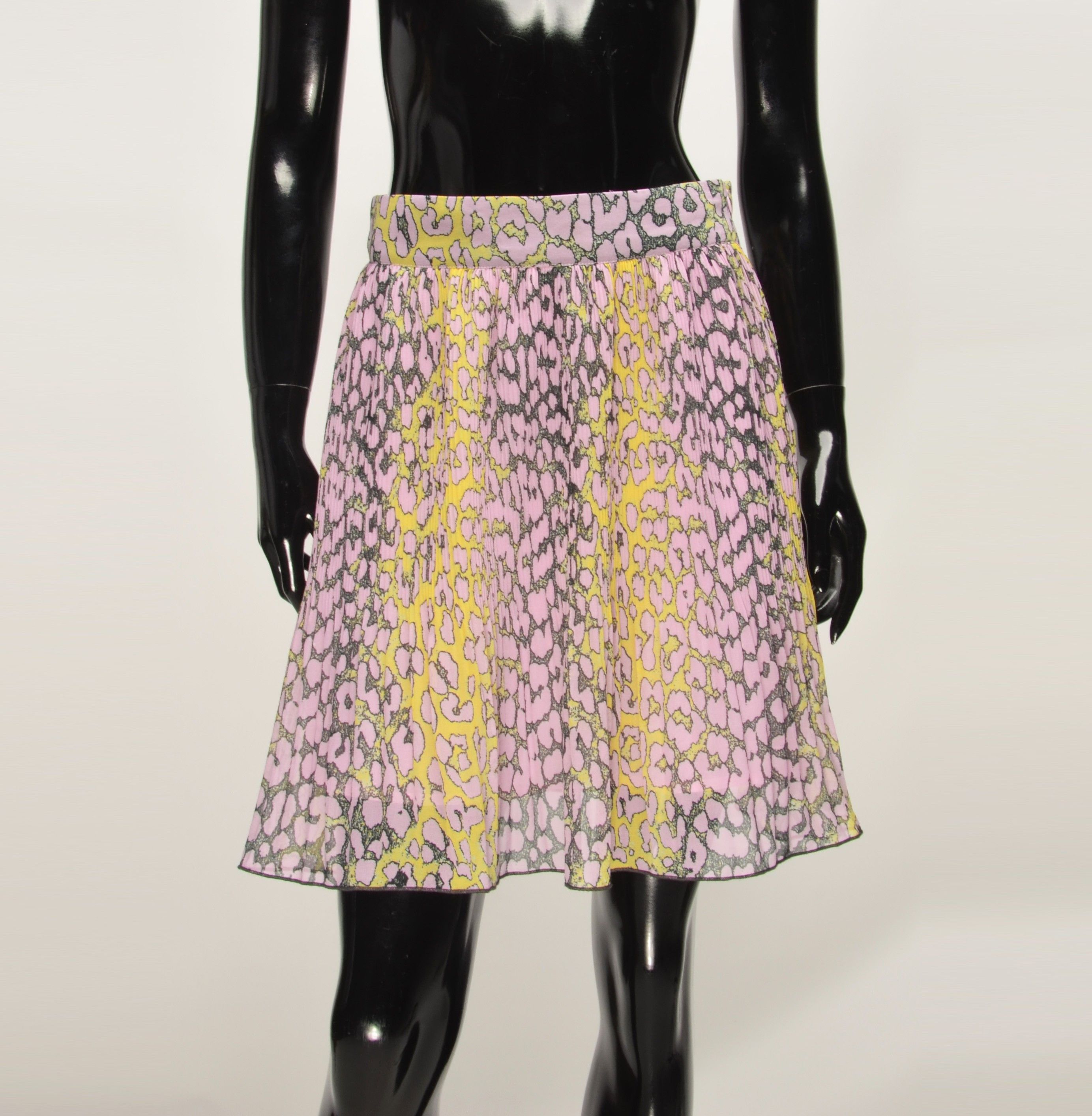 Ganni Ganni Mesh Animal Print Pleated Flared Mini Skirt Size 26" / US 2 / IT 38 - 1 Thumbnail