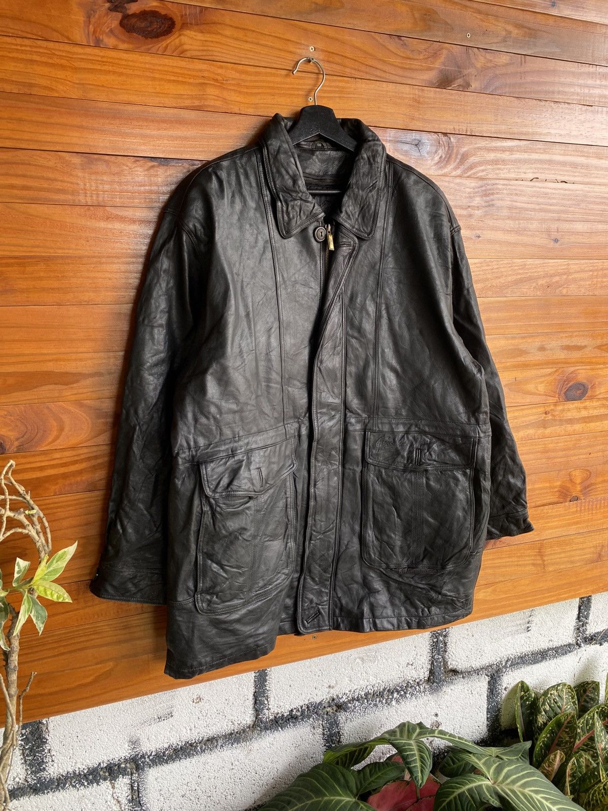 Japanese Brand Vintage Crocodile Leather Jacket Black Genuine Leather Coat Size US L / EU 52-54 / 3 - 5 Thumbnail