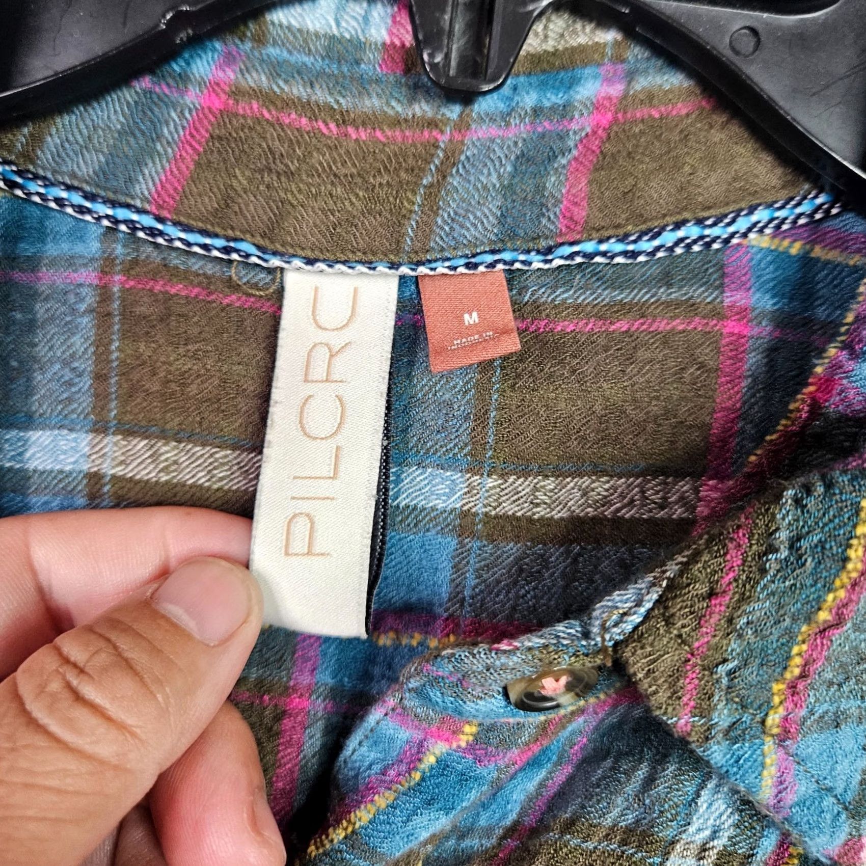 Anthropologie Anthropologie Pilcro Seamed Plaid Button-Down Tunic Top Shirt XS Multicolor Long Sleeve Casual Womens XS Button-Up Size XS / US 0-2 / IT 36-38 - 4 Thumbnail