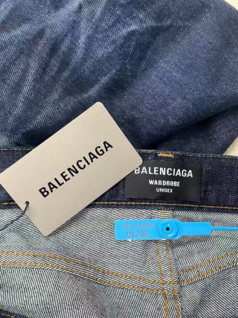 Balenciaga Balenciaga Faded Cotton Straight Leg Jeans Women's Blue Size 35" - 5 Thumbnail