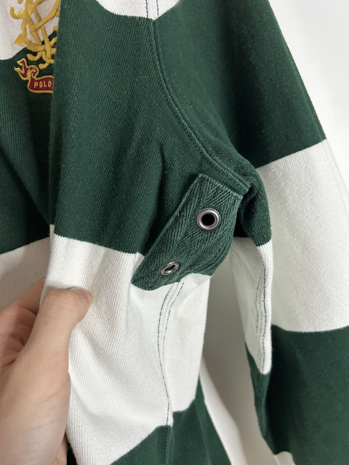 Polo Ralph Lauren × Ralph Lauren × Vintage Vintage 90s Polo Striped Boxy Rugby Polo Long Sleeve Shirt Size US L / EU 52-54 / 3 - 7 Thumbnail