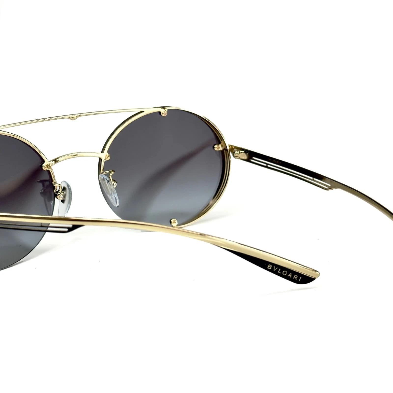 Bvlgari BVLGARI BV6127 6127 B.ZERO1 Gold Black Metal Oval Sunglasses Size ONE SIZE - 4 Thumbnail