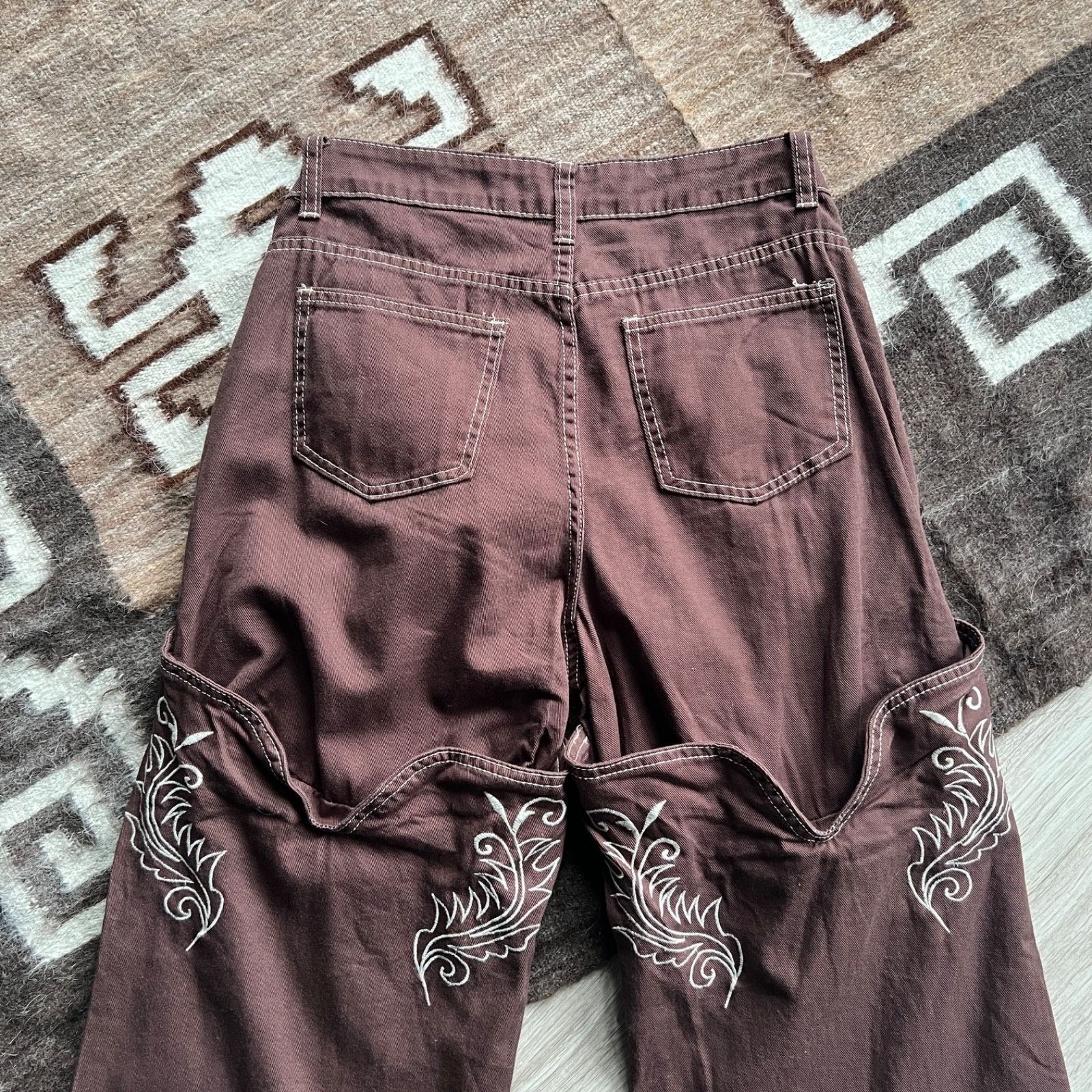 Cowboy Equipment Musera Embroidered Wide Leg Western Y2K Cowboy Jeans 9620AC Size 27" / US 4 / IT 40 - 9 Thumbnail
