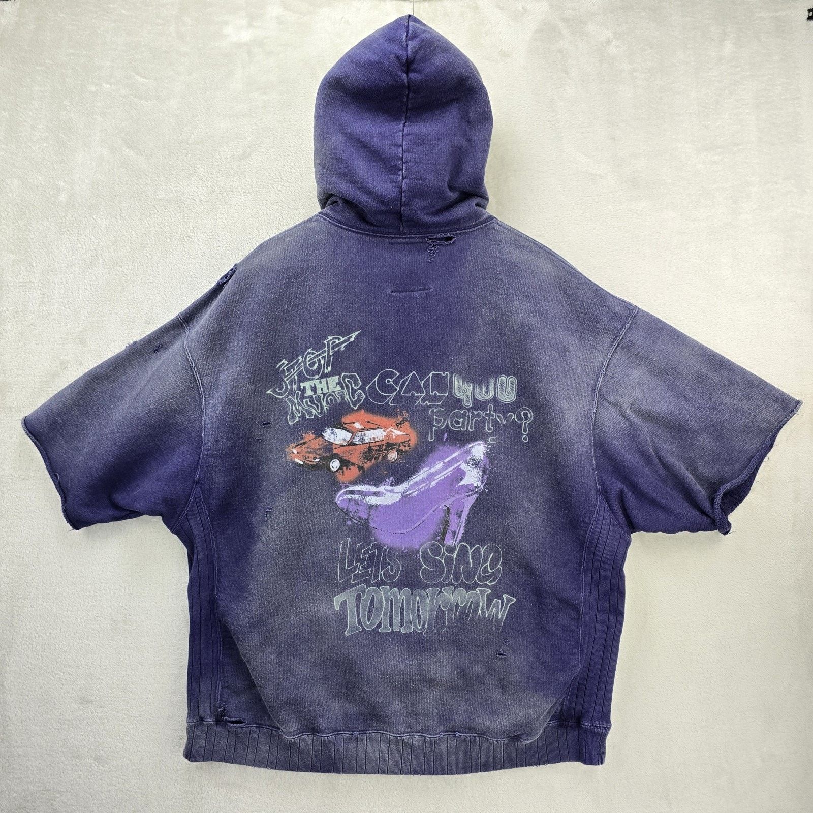Maison MIHARA YASUHIRO Maison Mihara Yasuhiro Short Sleeve Hoodie 52 XL Distressed Size US XL / EU 56 / 4 - 9 Thumbnail
